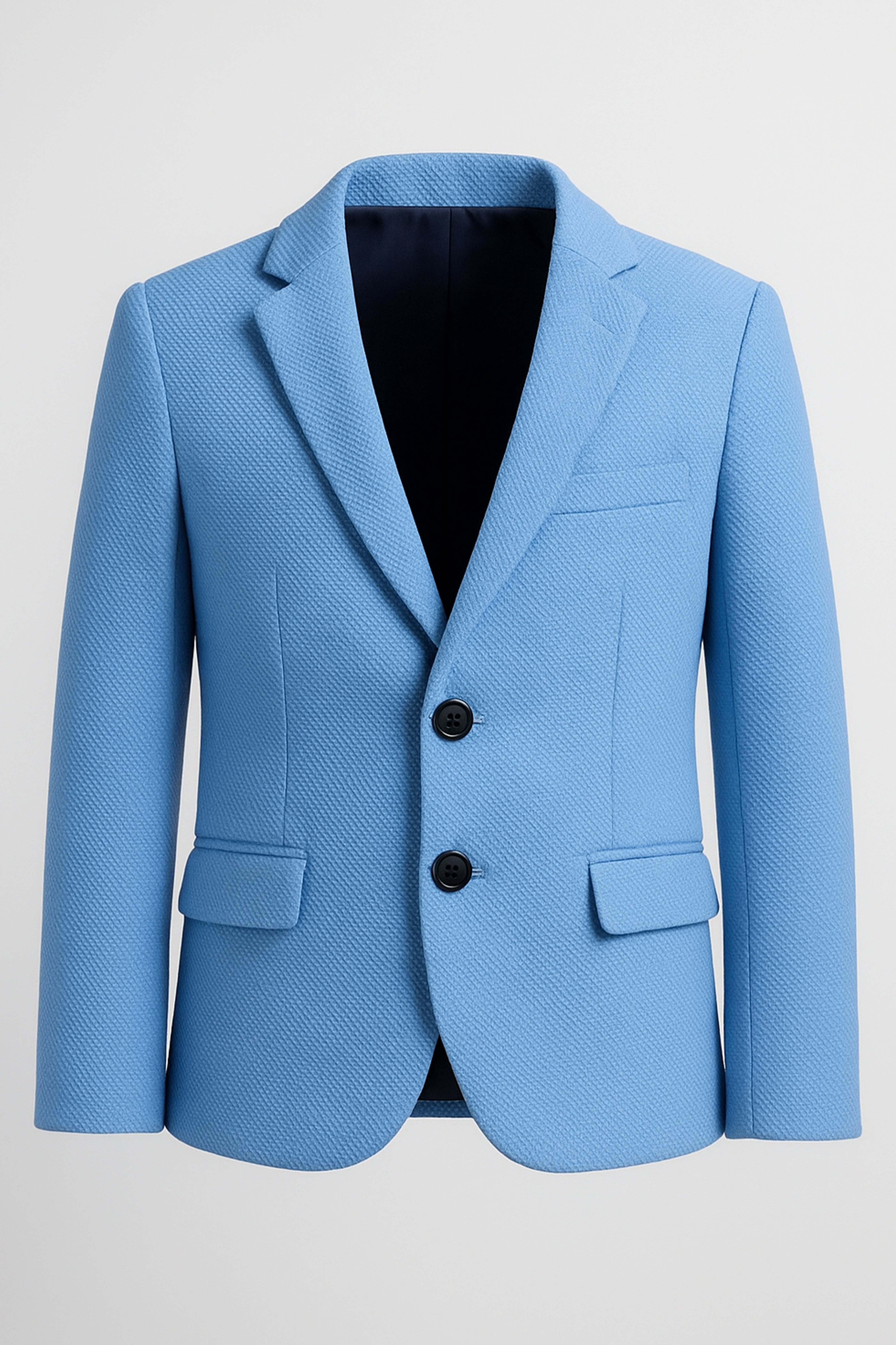 Boys’ 7-Piece Self-Patterned Formal Suit Set - Planet - Sky Blue Jacket Picture