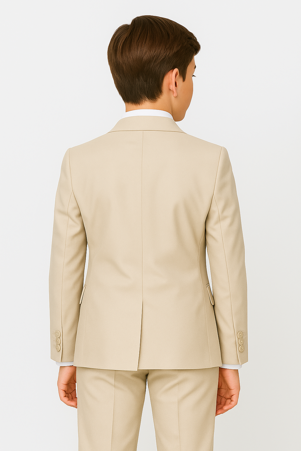 Jungen Beiger Anzug mit Gemusterter Weste und Krawatte-Set - Beige