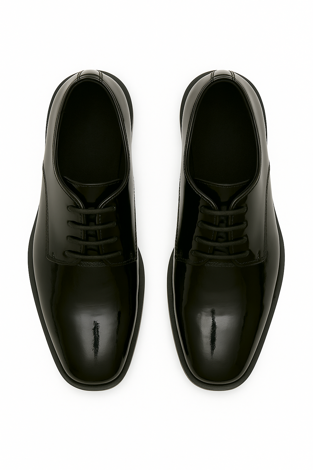 Boys’ Black Patent Lace- Up Oxford Dress Shoes - Jake - Black Front Picture
