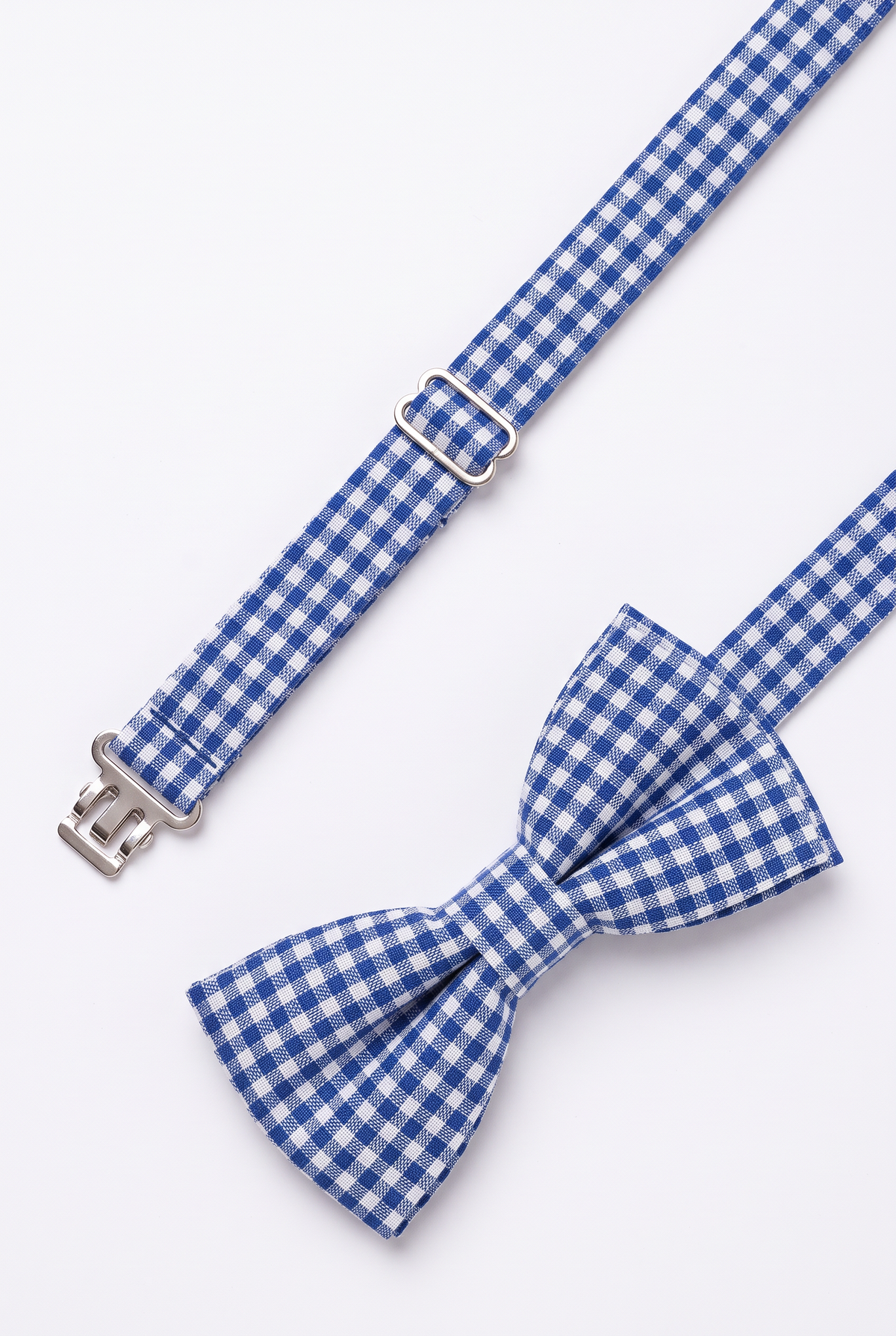 Boys' Checkered Bow Tie - BWC - Blue Strap Detail Picture