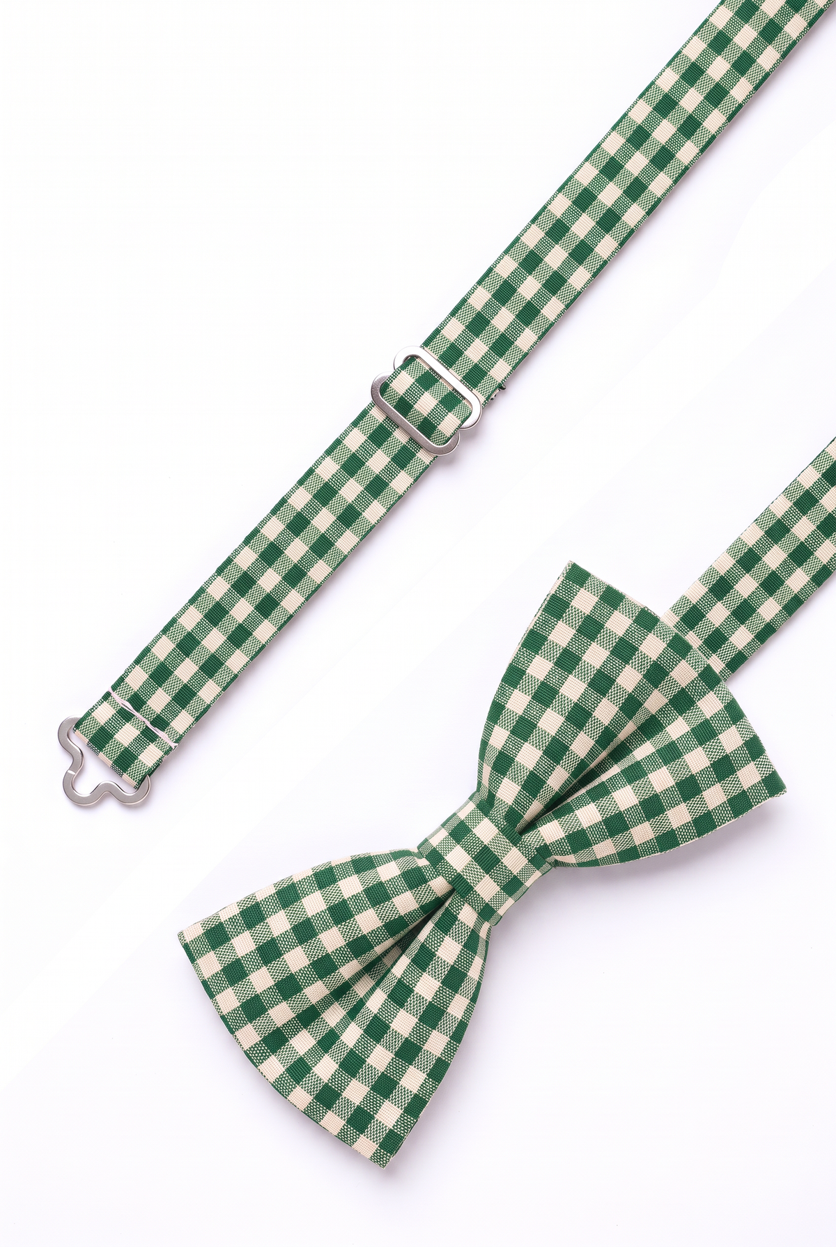 Boys' Checkered Bow Tie - BWC - Light Green strap detail picture