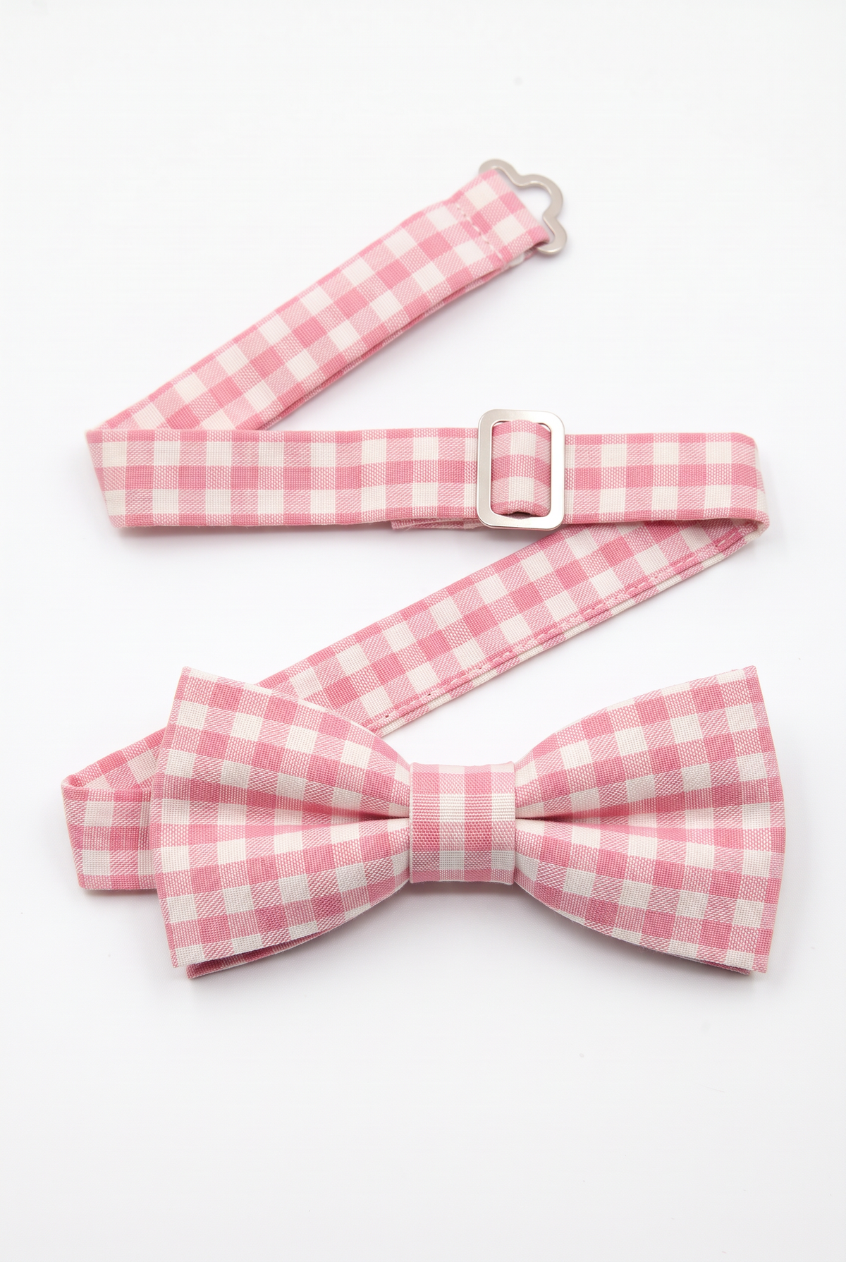 Boys' Checkered Bow Tie - BWC - Light Pink Bow tie strap picture