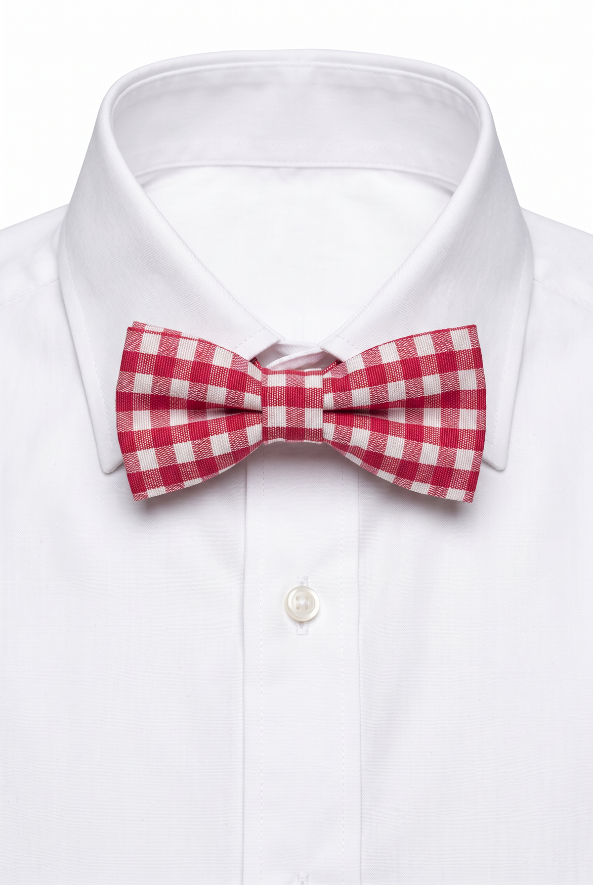 Boys' Checkered Bow Tie - BWC - Pink picture with shirt