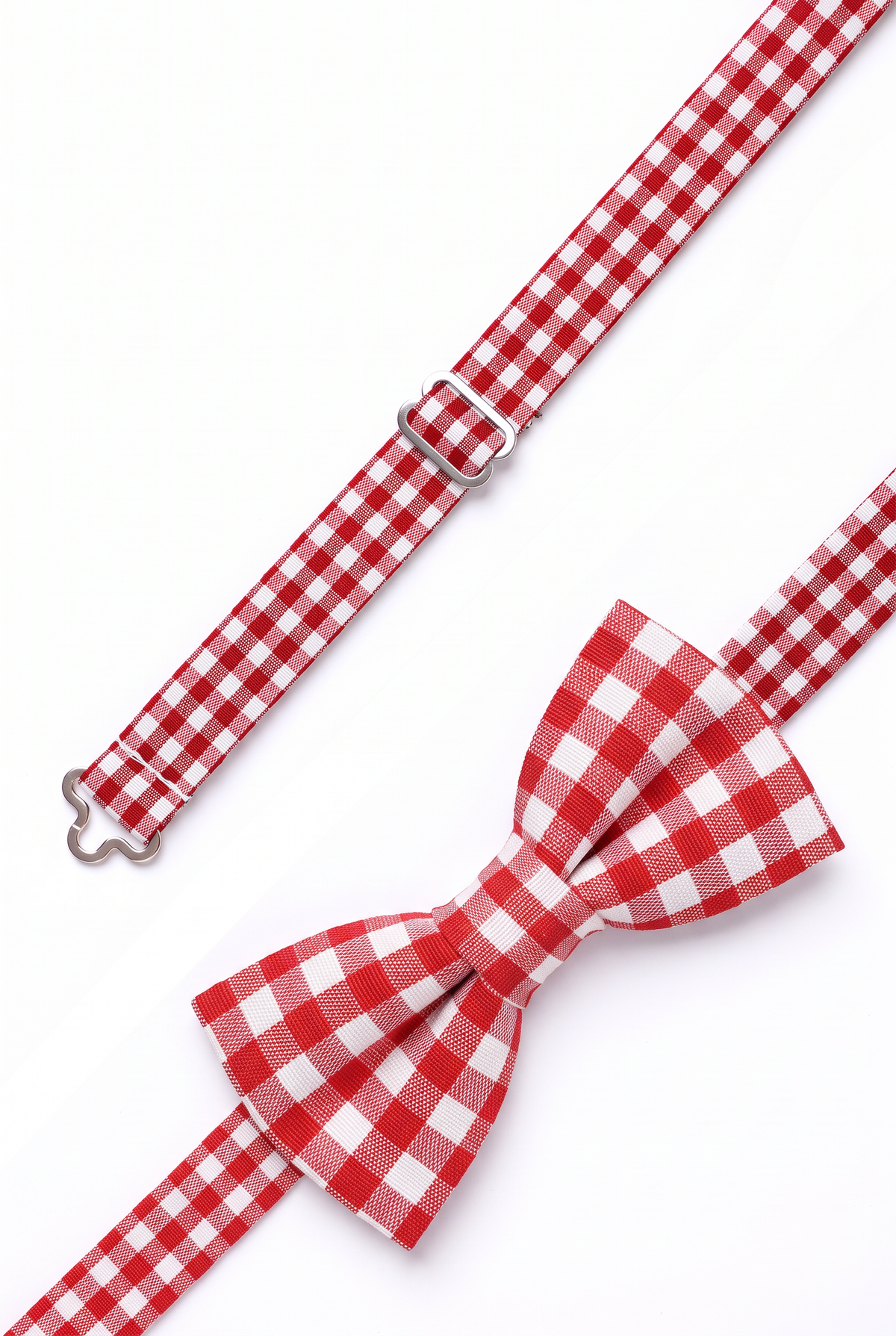 Boys' Checkered Bow Tie - BWC - Red strap detail