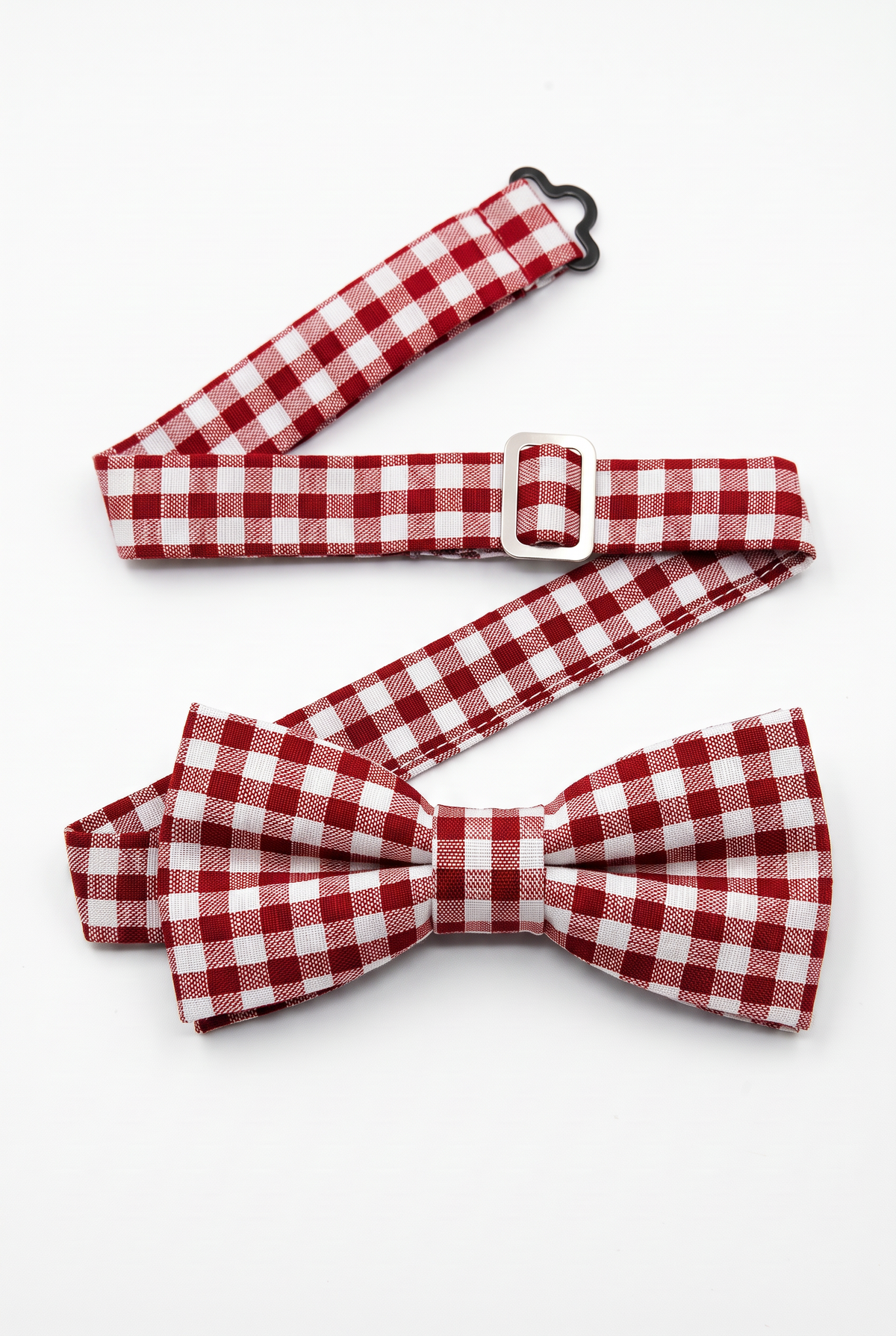 Boys' Checkered Bow Tie - BWC - Red and White Strap Picture