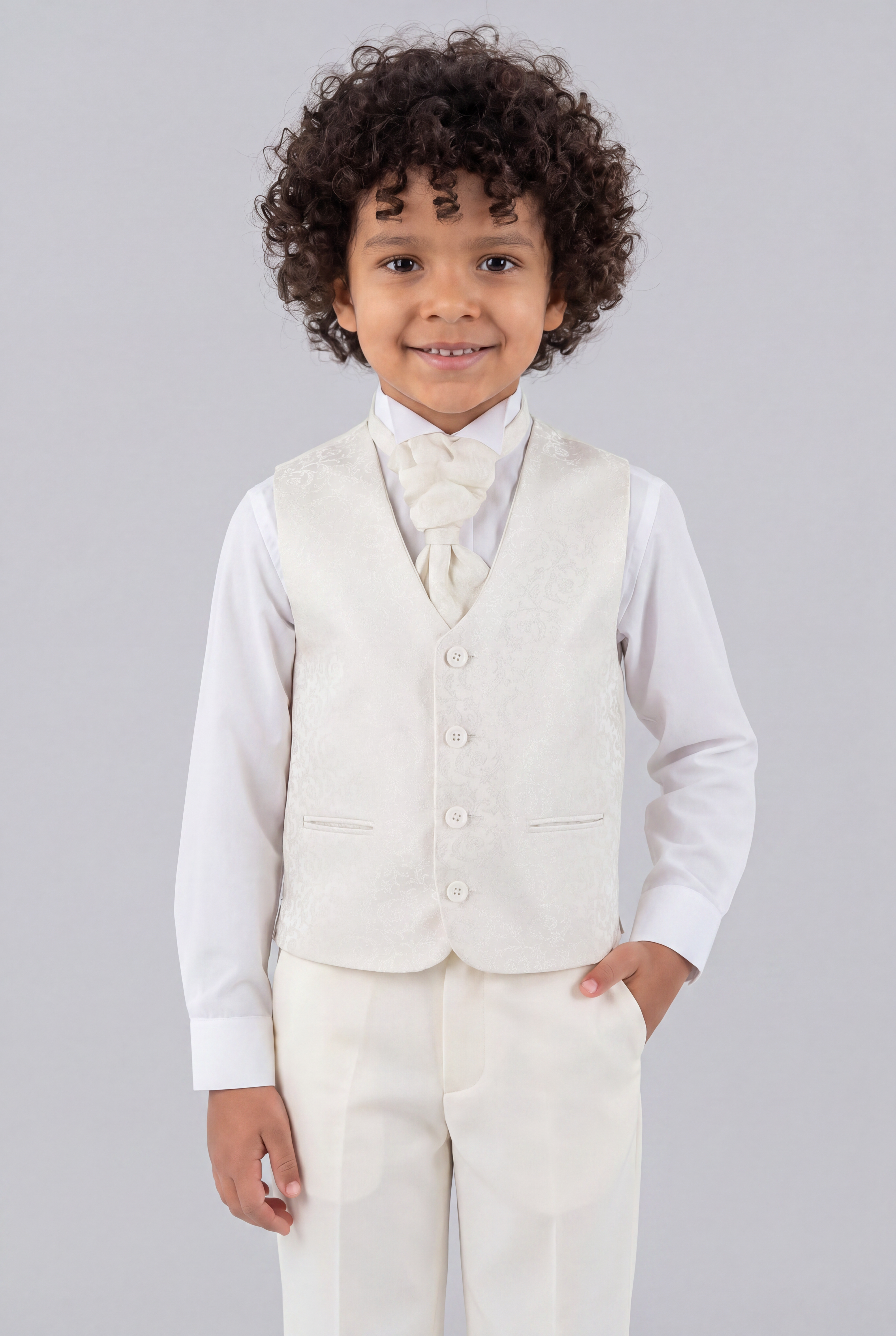 Jungen Kompletter Morgenanzug - Creme - Elfenbein