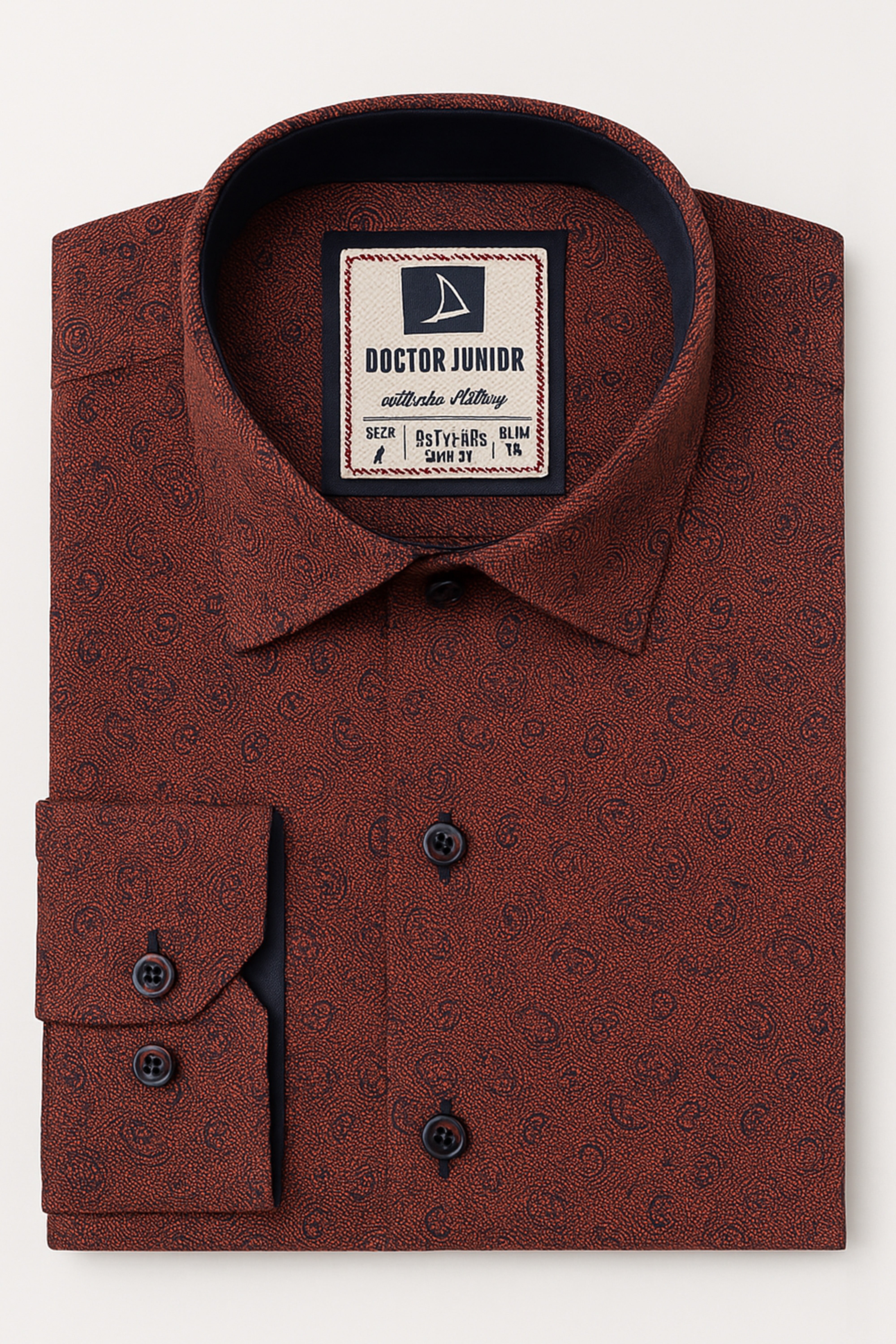 Boys’ Cotton Burgundy Floral Paisley Button Down Shirt