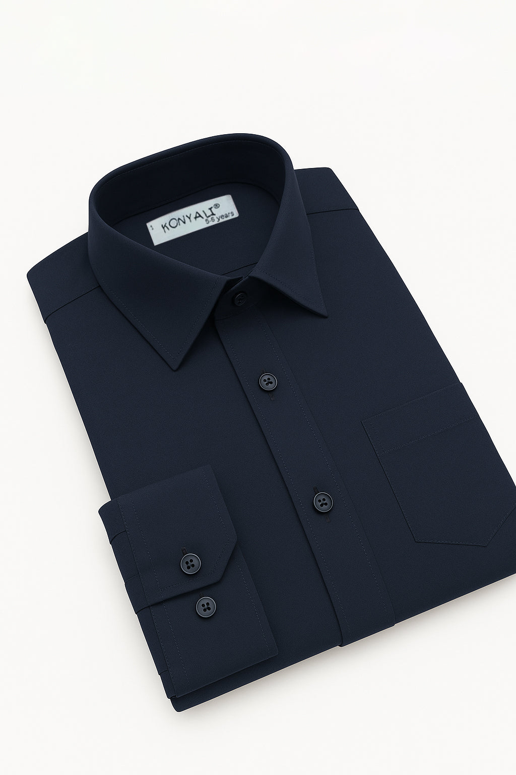 Boys’ Cotton Classic Collar Long Sleeve Formal Shirt Side Picture