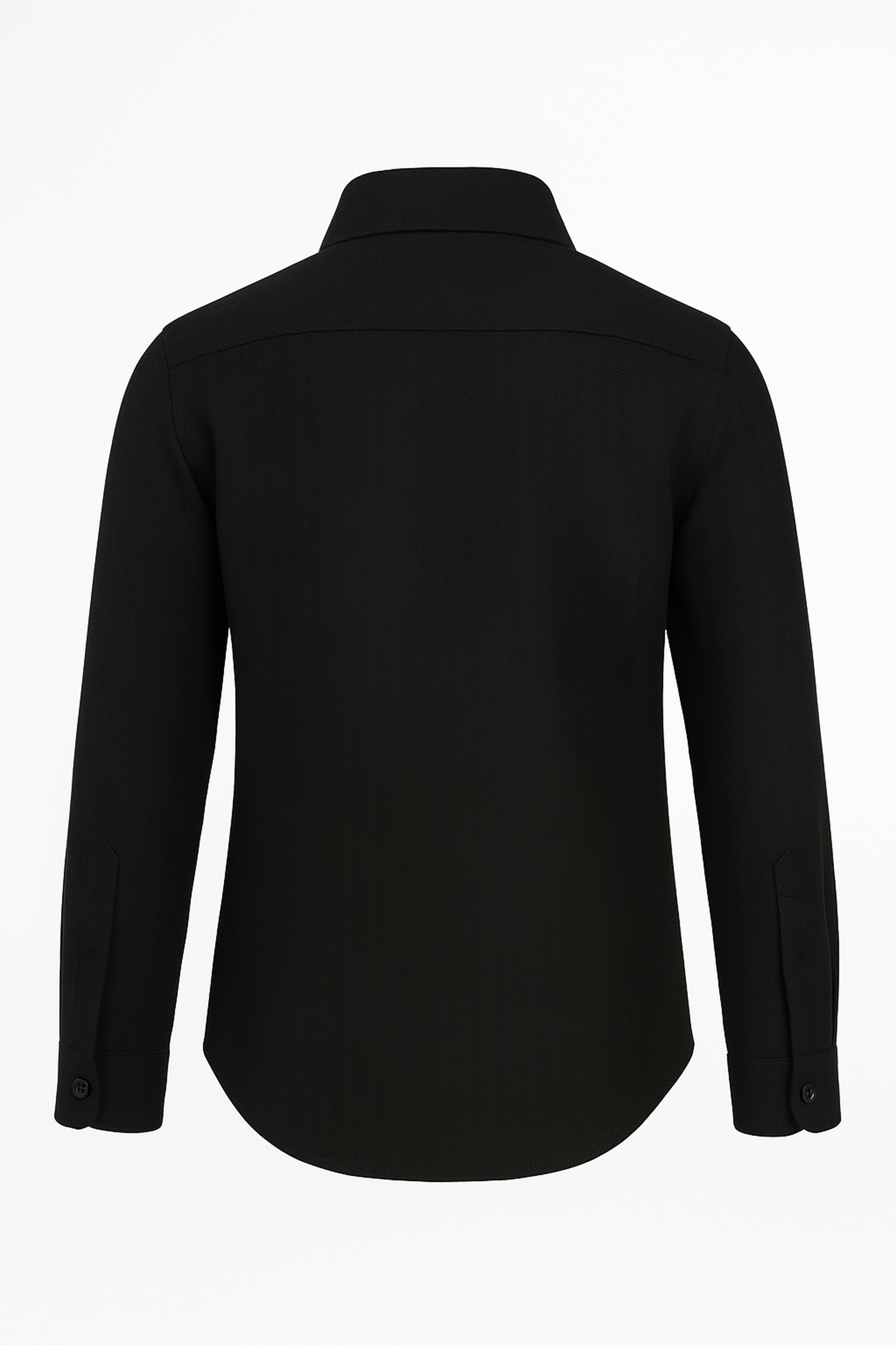 Chemise habillée classique à herringbone noir pour garçons - HARPUT - Noir