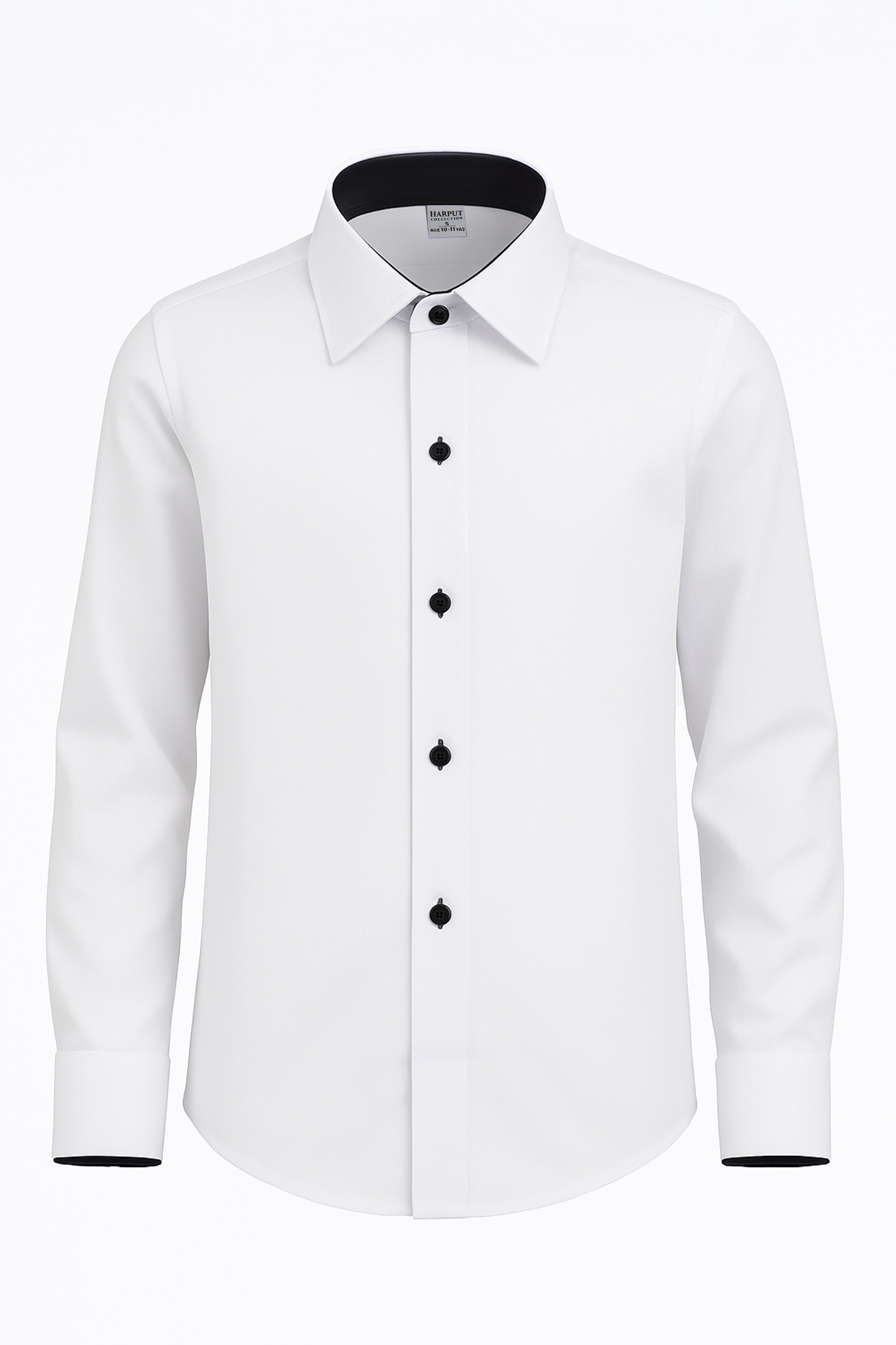 Boys’ Cotton Cufflink Formal Shirt - Harput- White