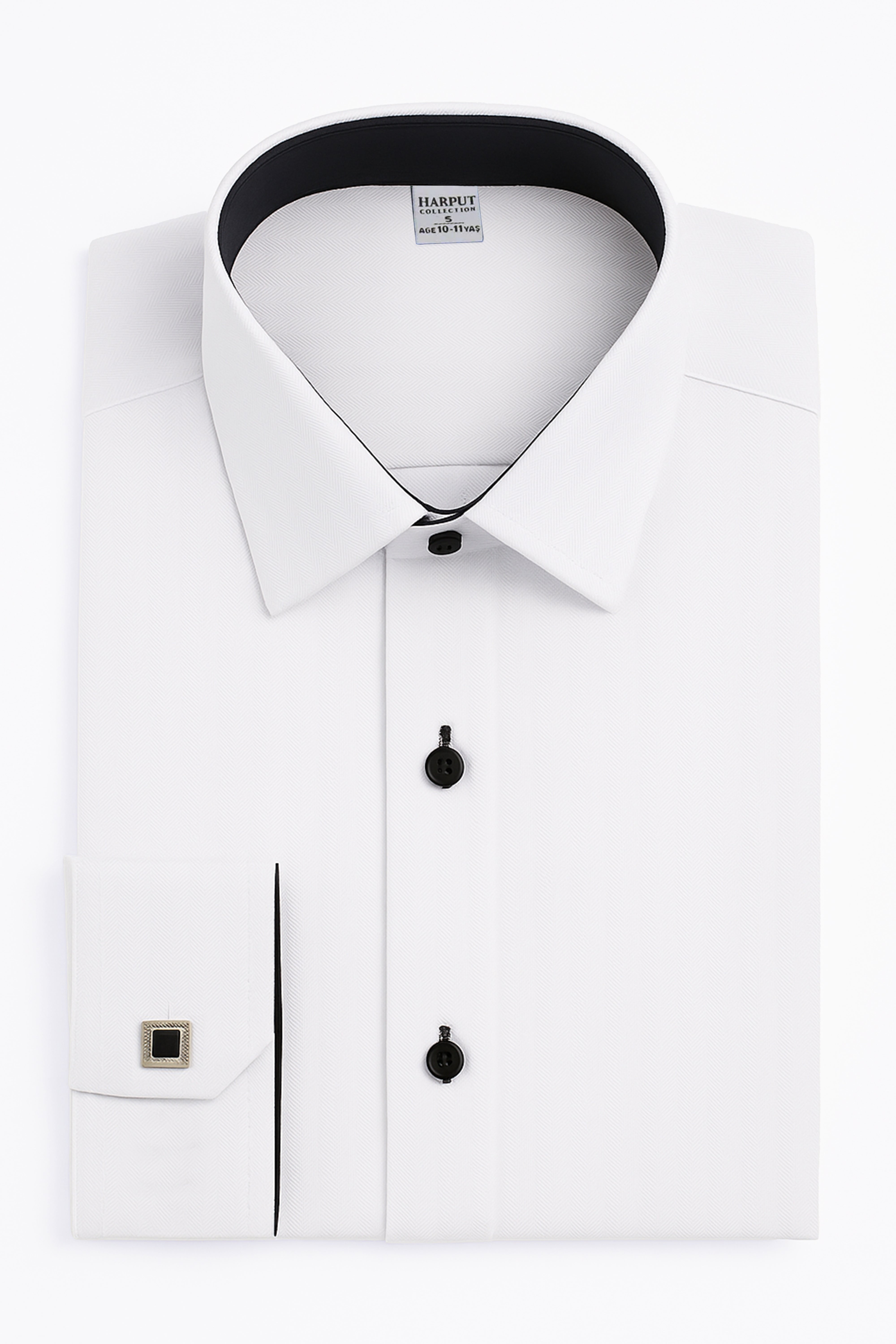 Boys’ Cotton Cufflink Formal Shirt - Harput- White