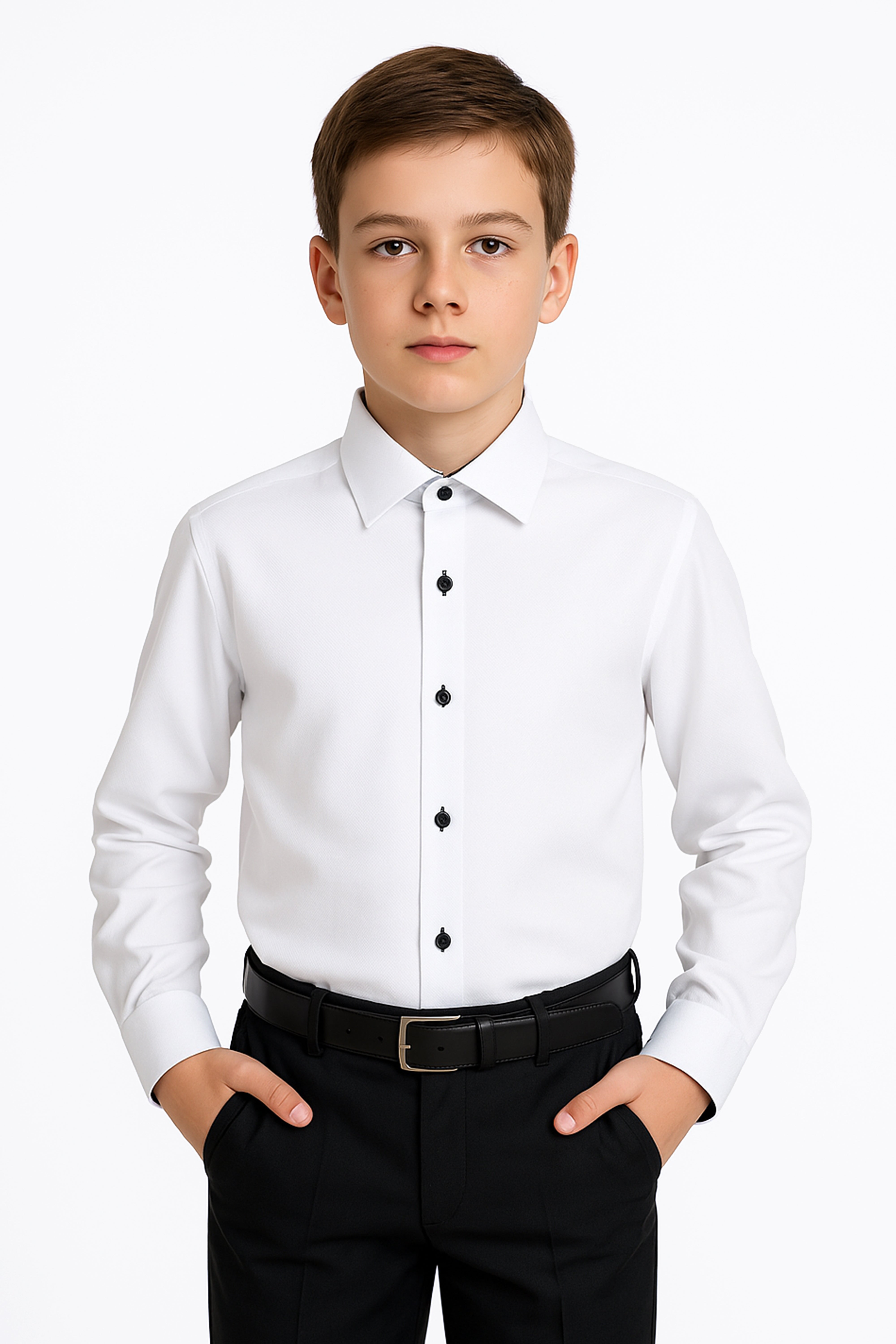 Chemise Formelle Blanche en Coton pour Garçons - HARPUT - Blanc