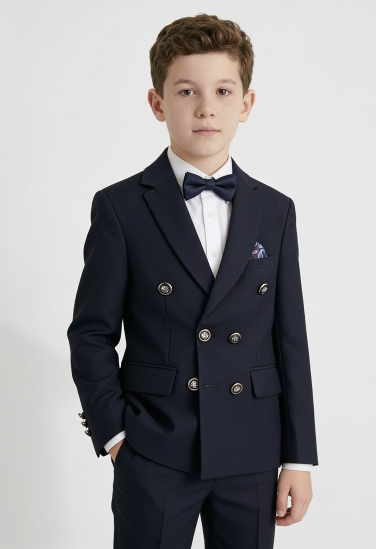 Ensemble costume garçon 2 pièces croisé - Marine