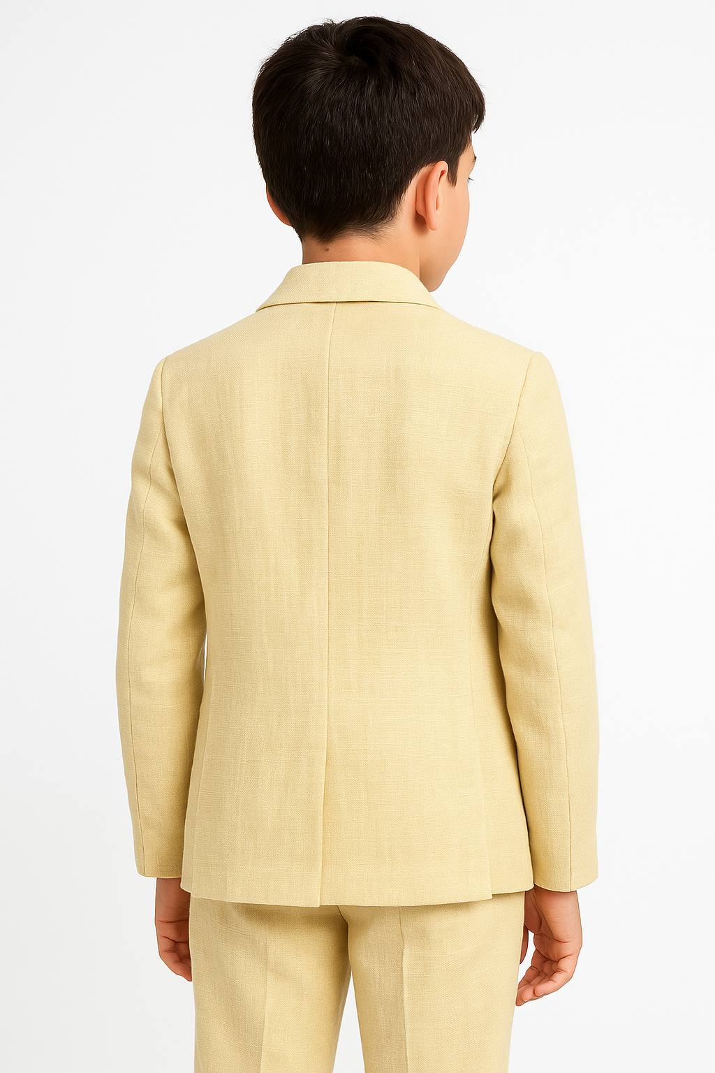 Costume garçon en lin 2 pièces – Coupe slim – Style décontracté avec pantalon jogger – Beige