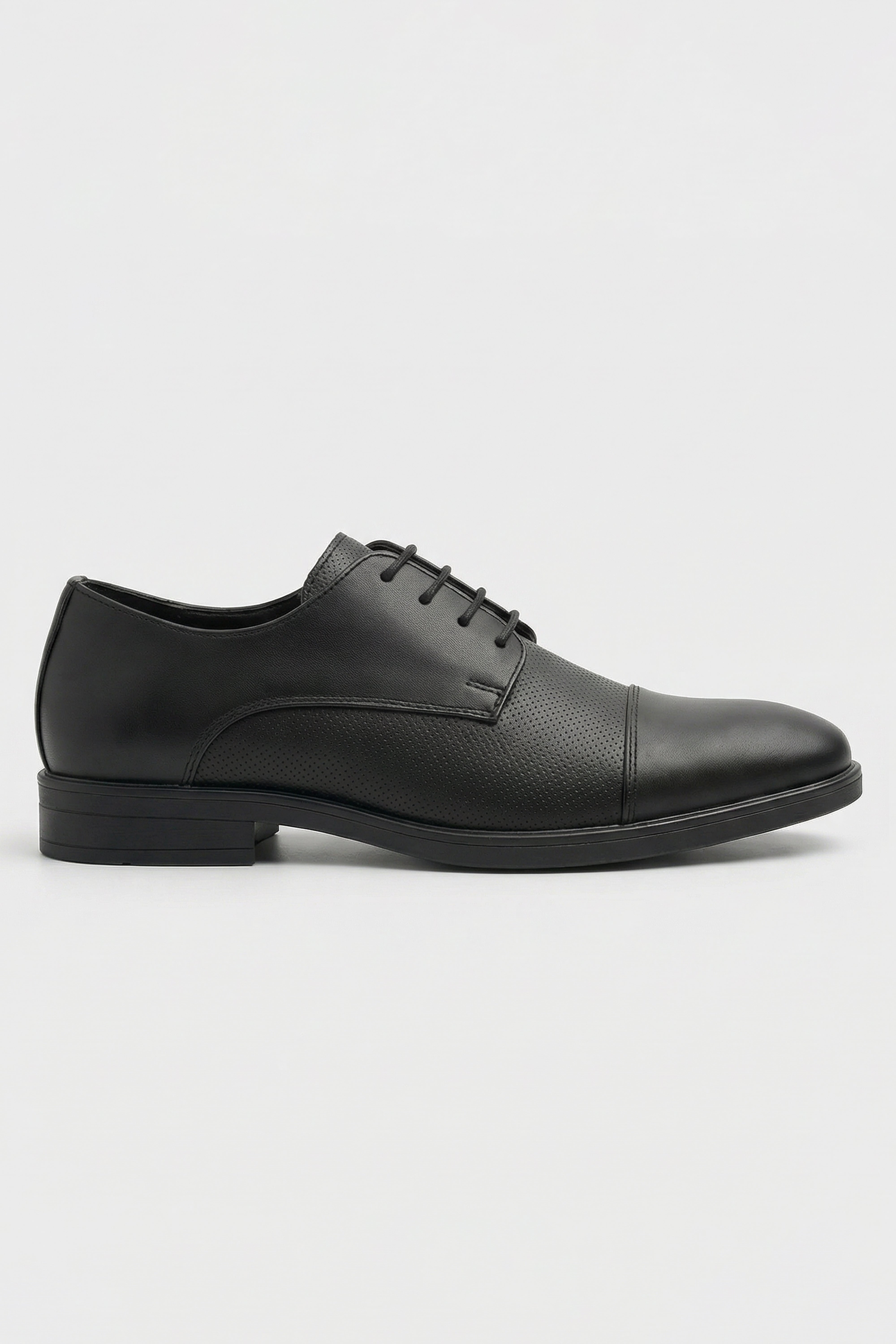 Boys Matte Lace Up Derby Shoes - Nevada - Black Side Picture