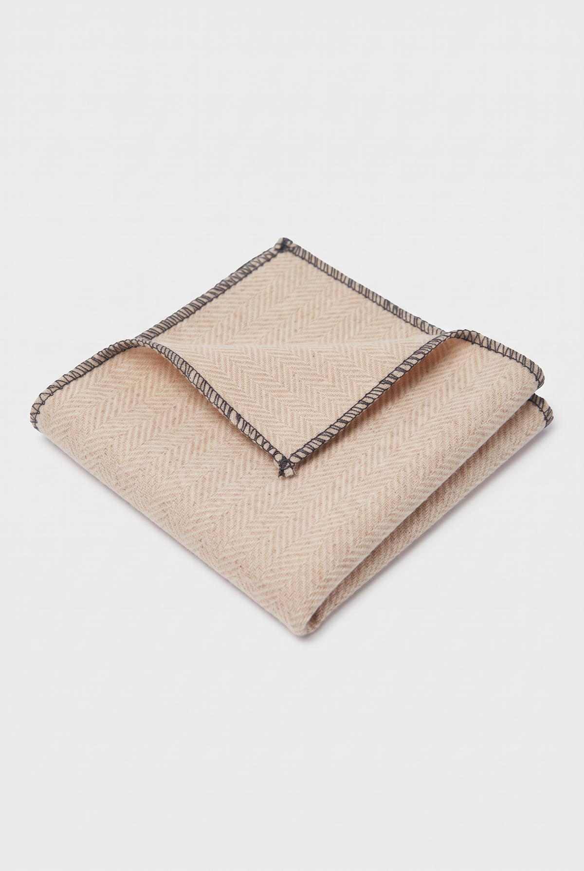 Fazzoletto da taschino in tweed spina di pesce per ragazzi e uomini - Beige