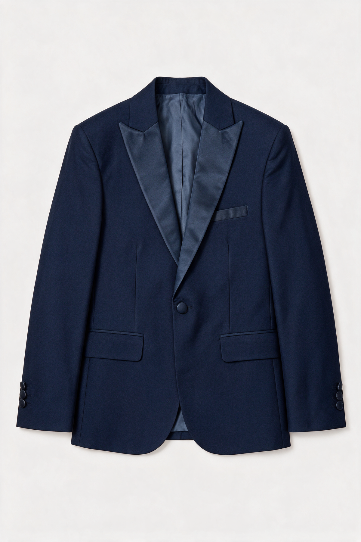 Jungen-Smokinganzug in Marineblau mit Satinrevers - 4-teilig oder 5-teilig mit Manschettenknopf-Hemd