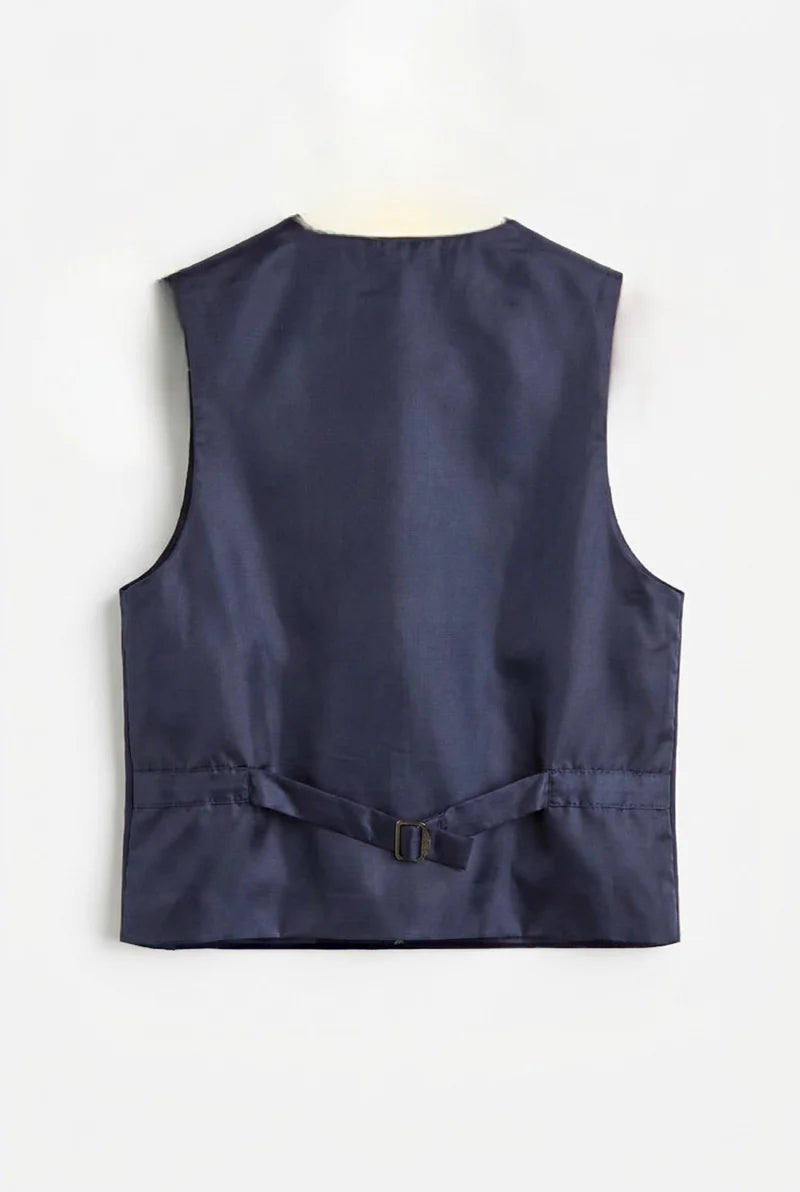 Abito da cerimonia blu navy per ragazzi con camicia e gemelli