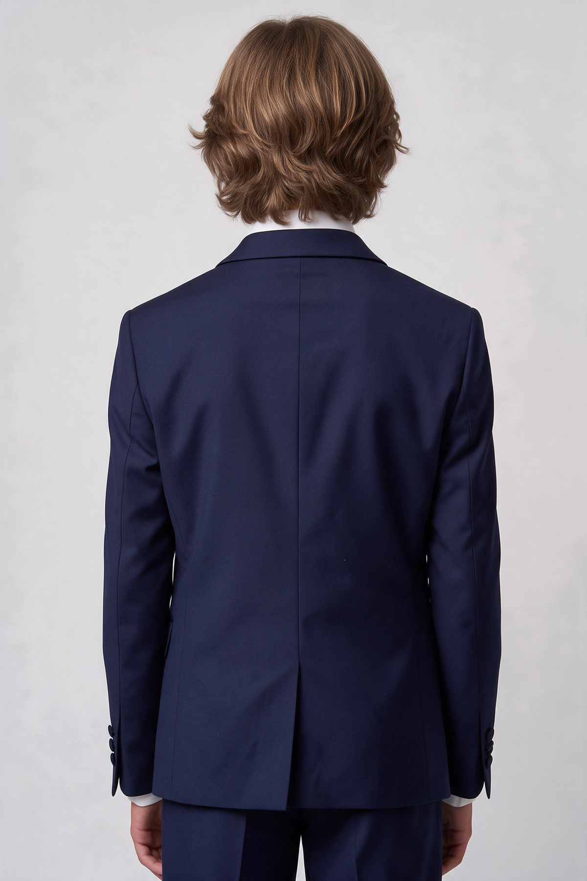 Jungen-Smokinganzug in Marineblau mit Satinrevers - 4-teilig oder 5-teilig mit Manschettenknopf-Hemd