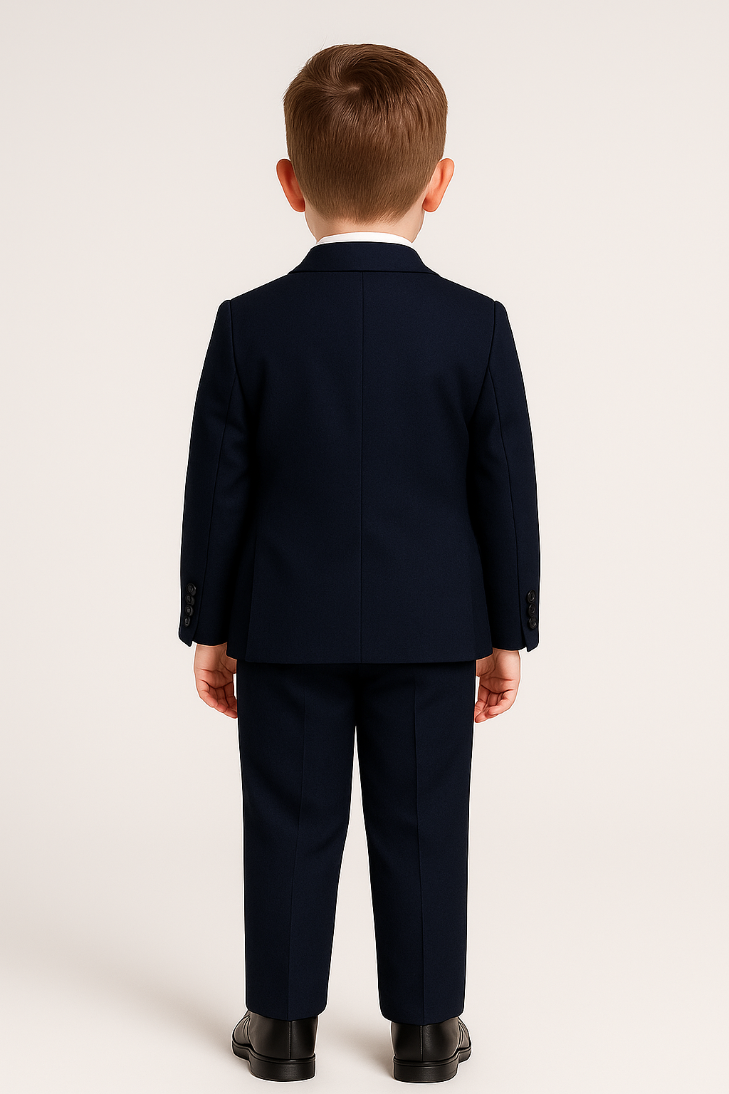 Ensemble Costume avec Gilet en Tweed à Carreaux Bleu Marine pour Garçons - Bleu Marine