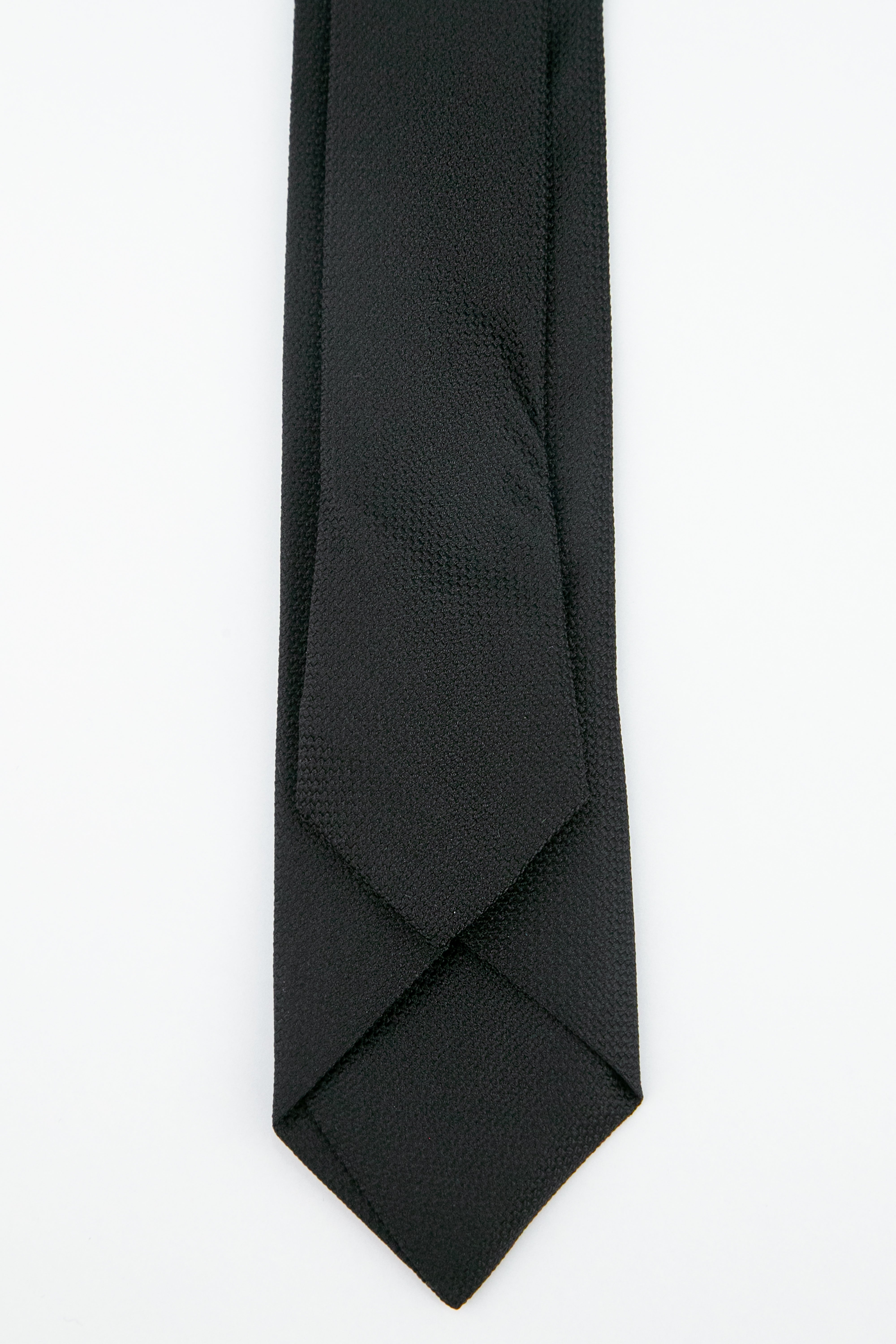 Boys' Oxford Weave Slim Tie Formal Neckwear - Black Back Picture