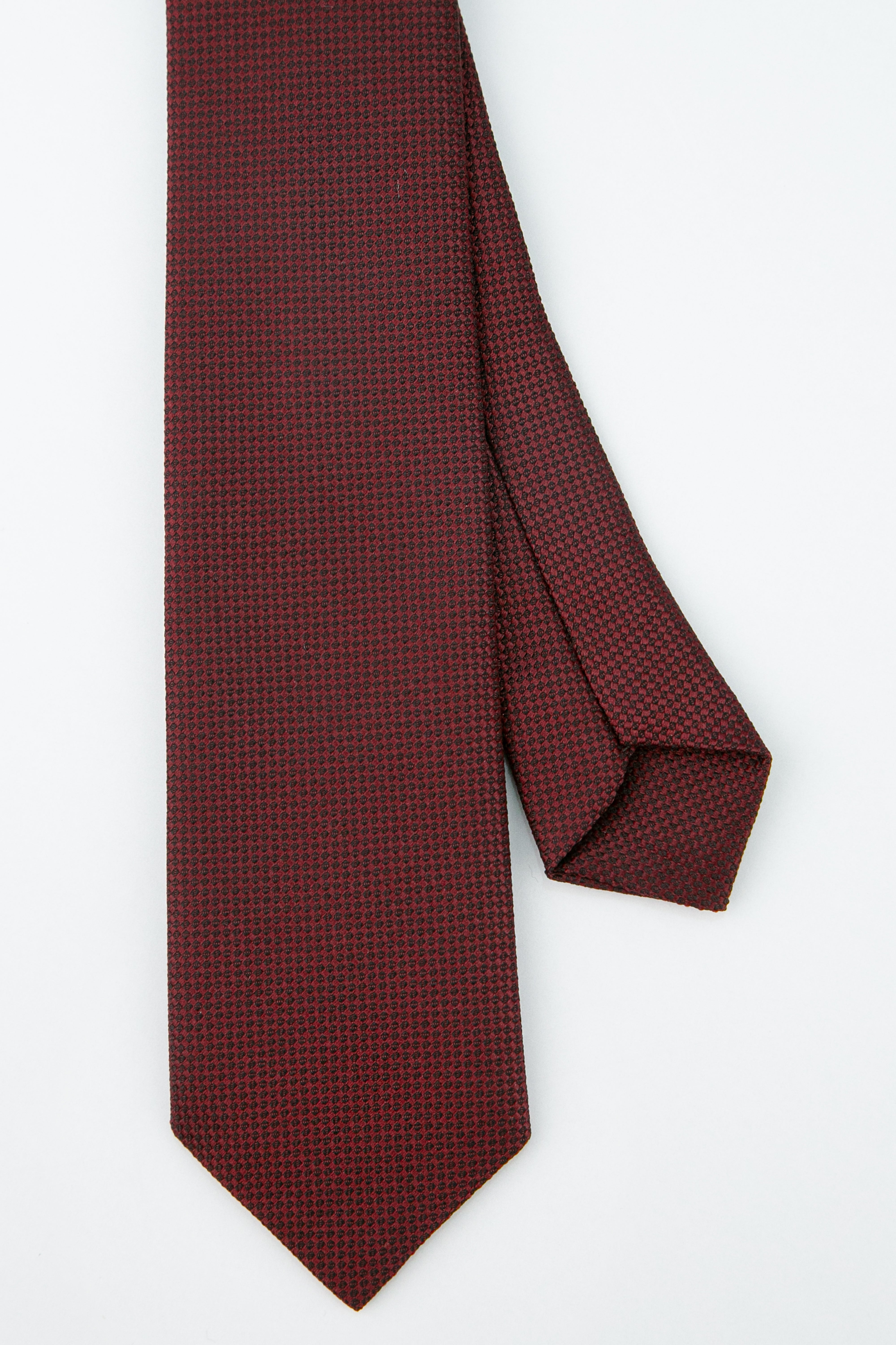 Boys' Oxford Weave Slim Tie Formal Neckwear - Burgundy