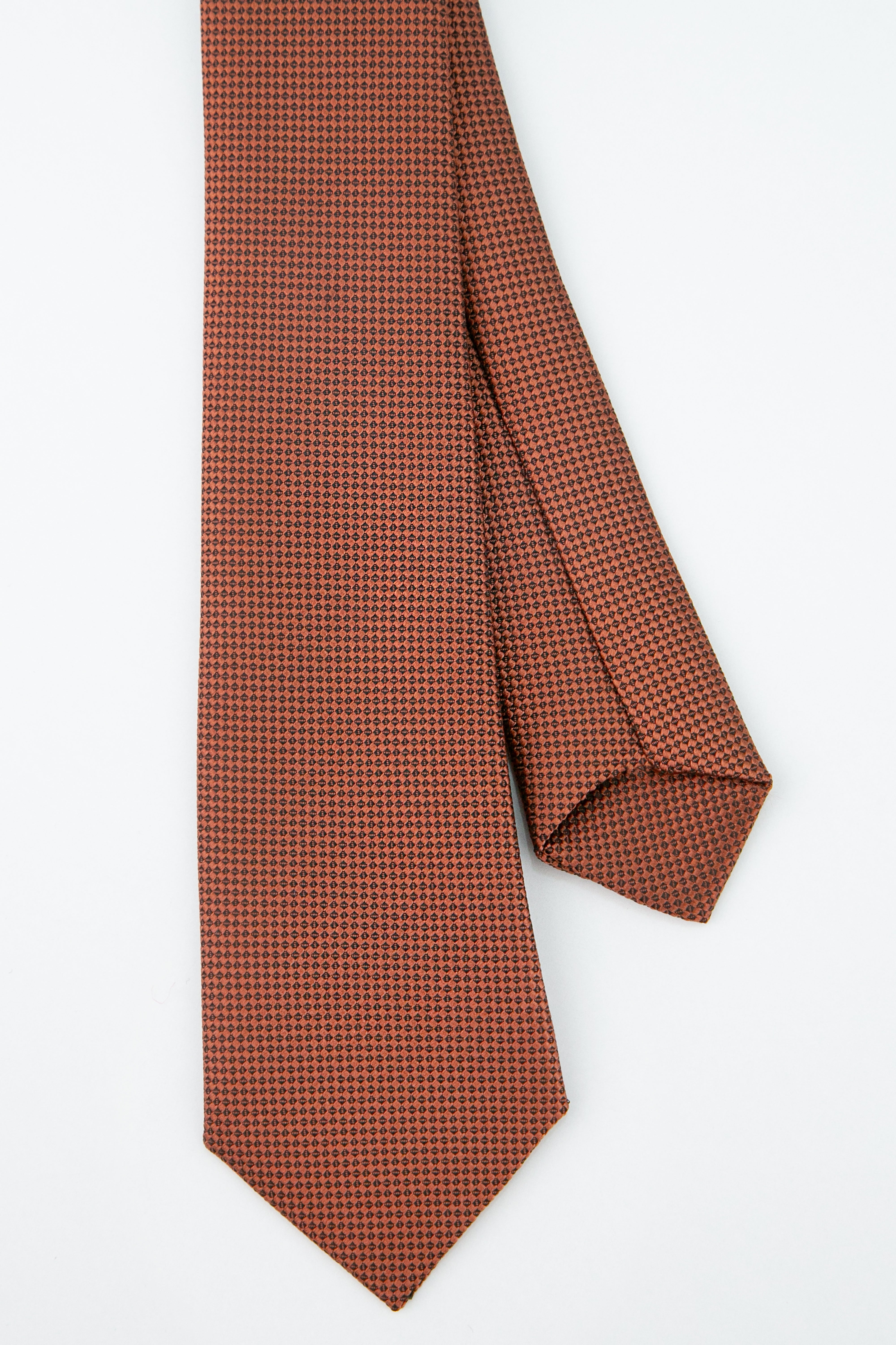 Boys' Oxford Weave Slim Tie Formal Neckwear - Burnt Orange