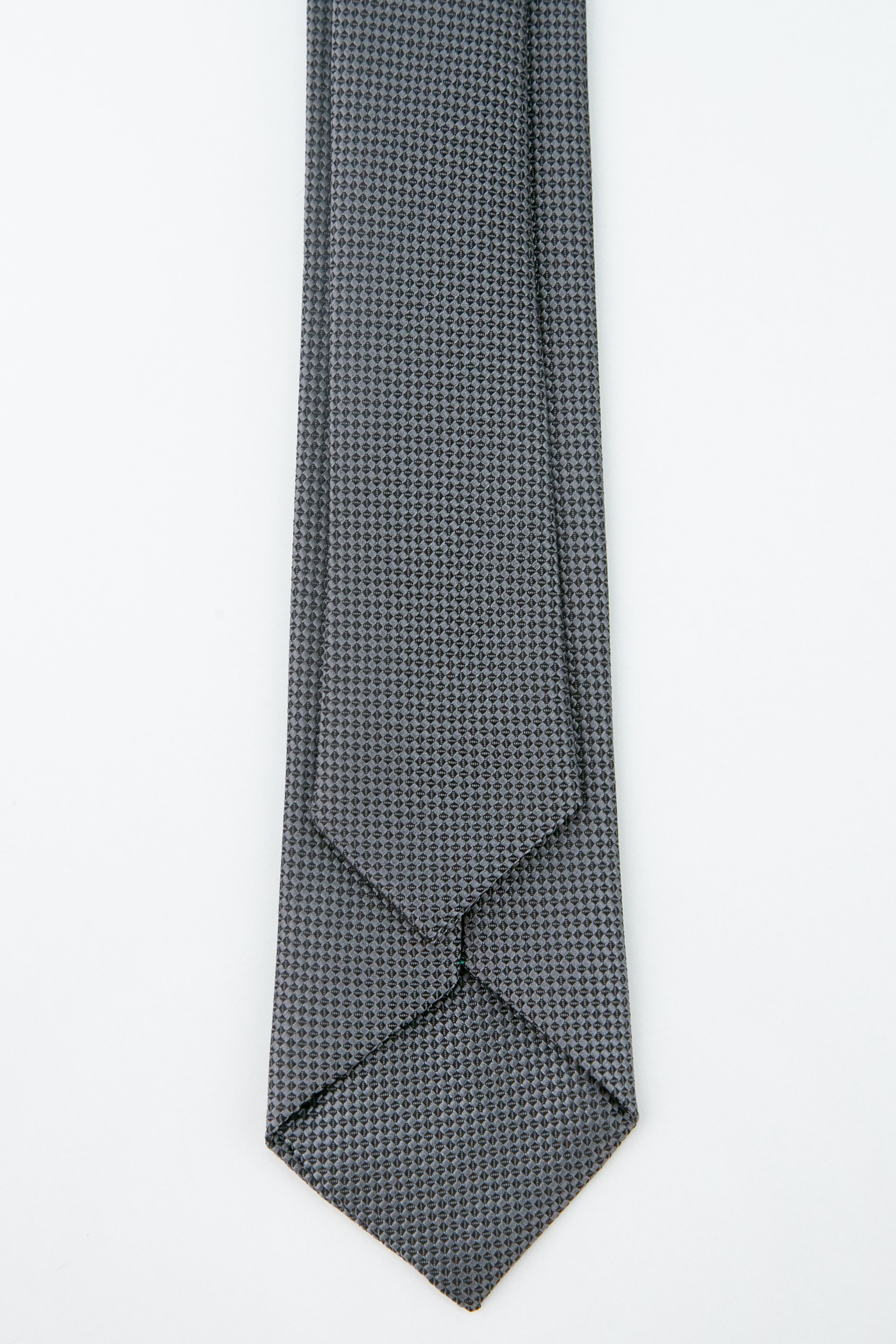 Boys' Oxford Weave Slim Tie Formal Neckwear - Charcoal back picture