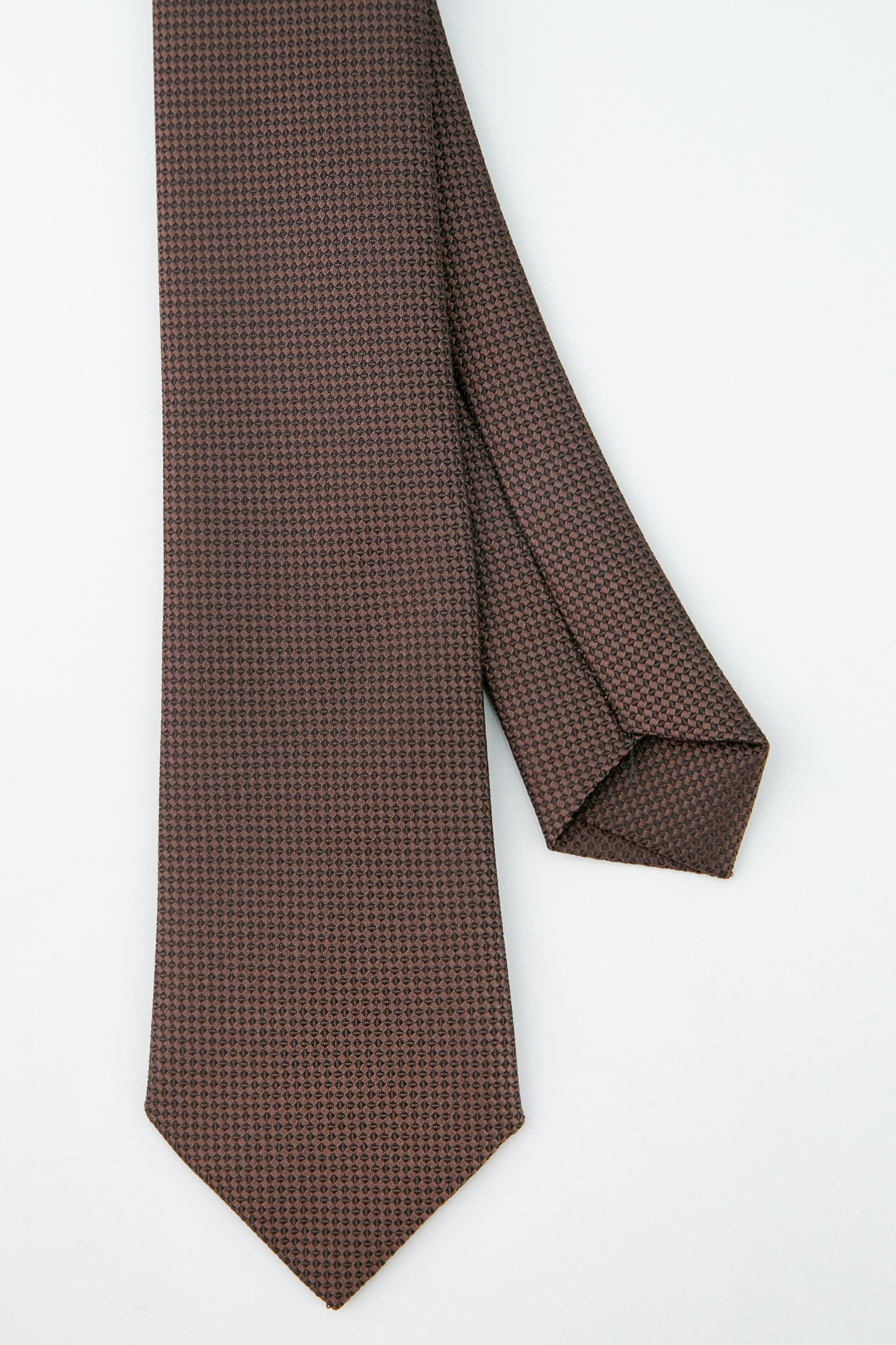 Boys' Oxford Weave Slim Tie Formal Neckwear - Dark Brown