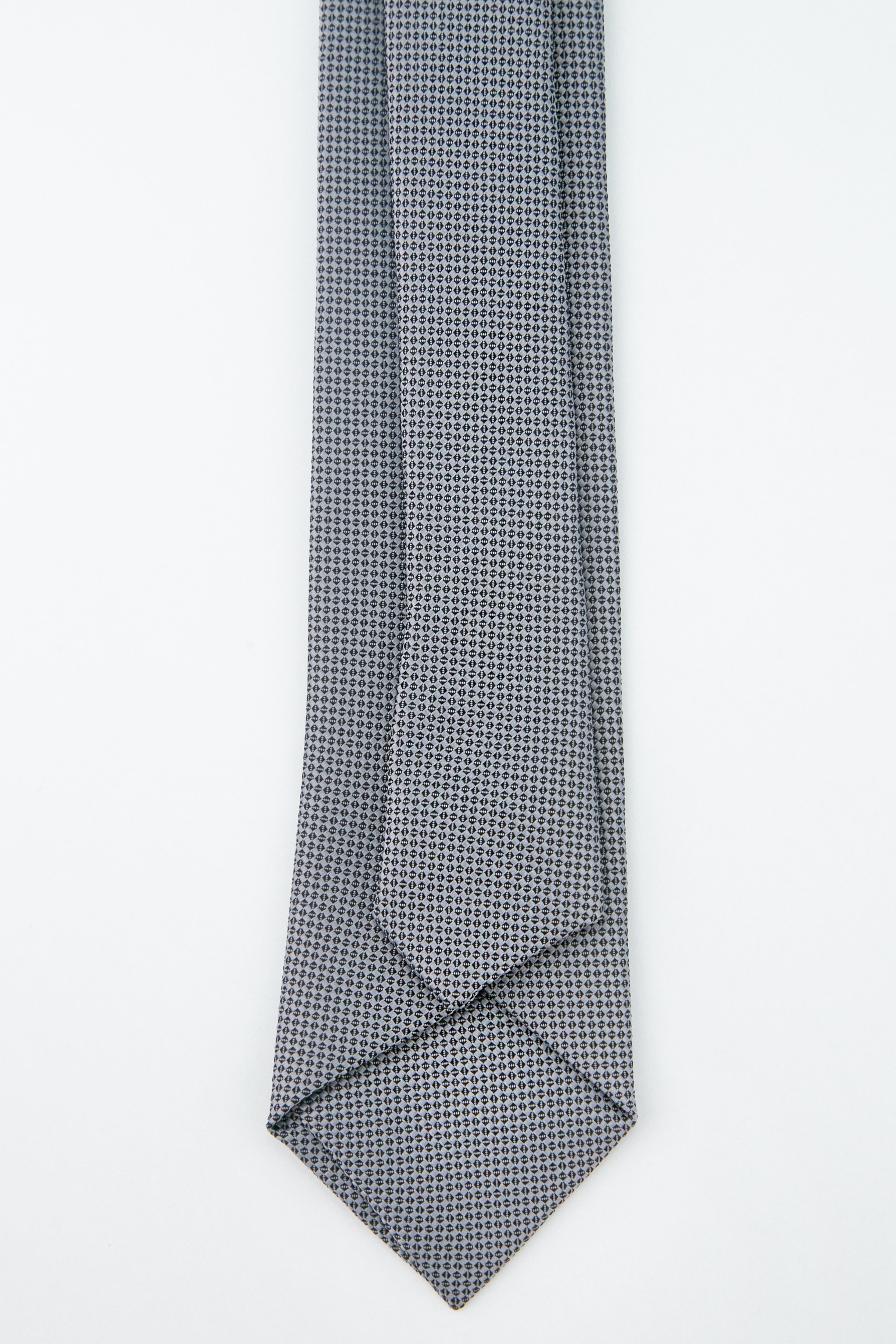Boys' Oxford Weave Slim Tie Formal Neckwear - Grey Back picture