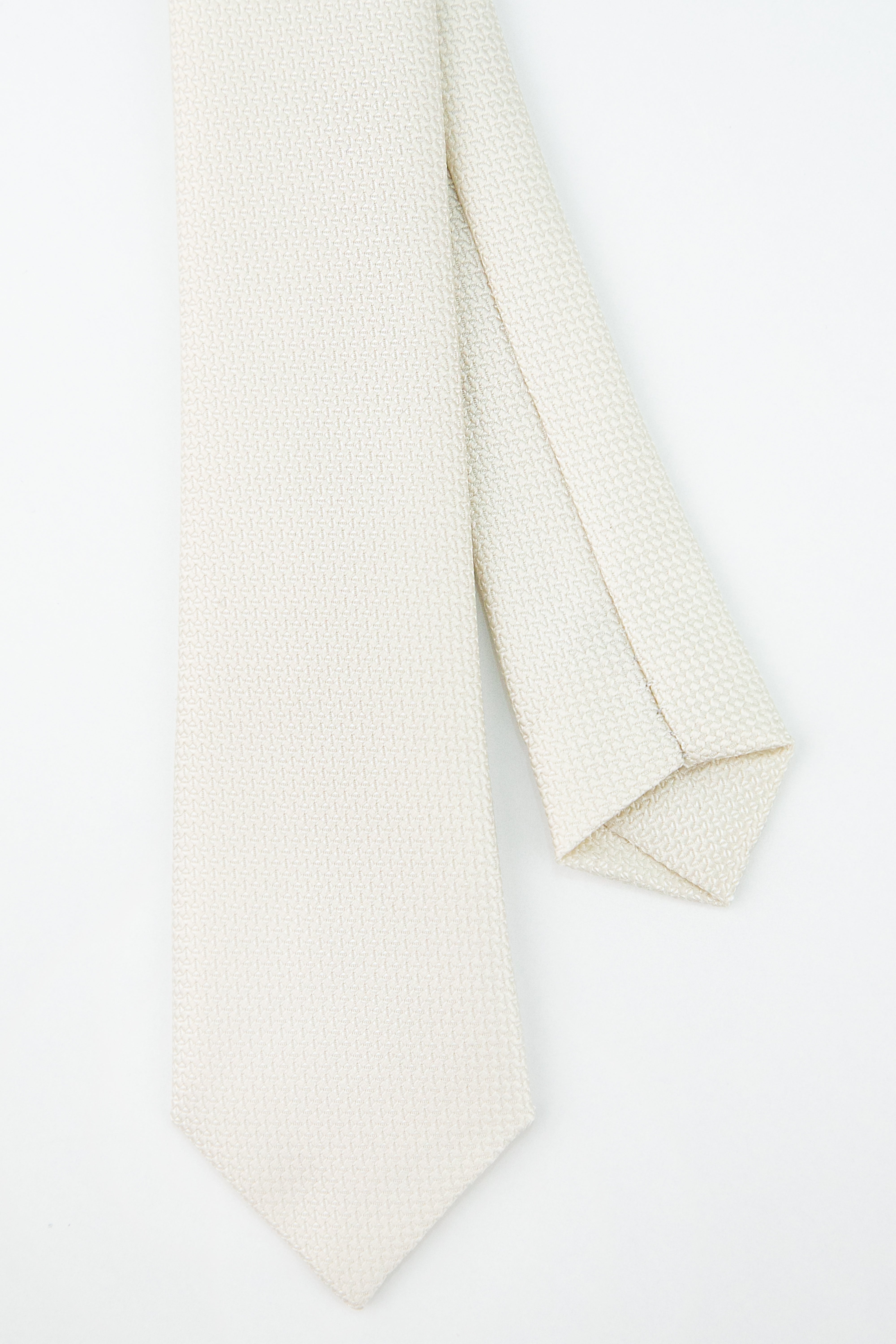 Boys' Oxford Weave Slim Tie Formal Neckwear - Ivory