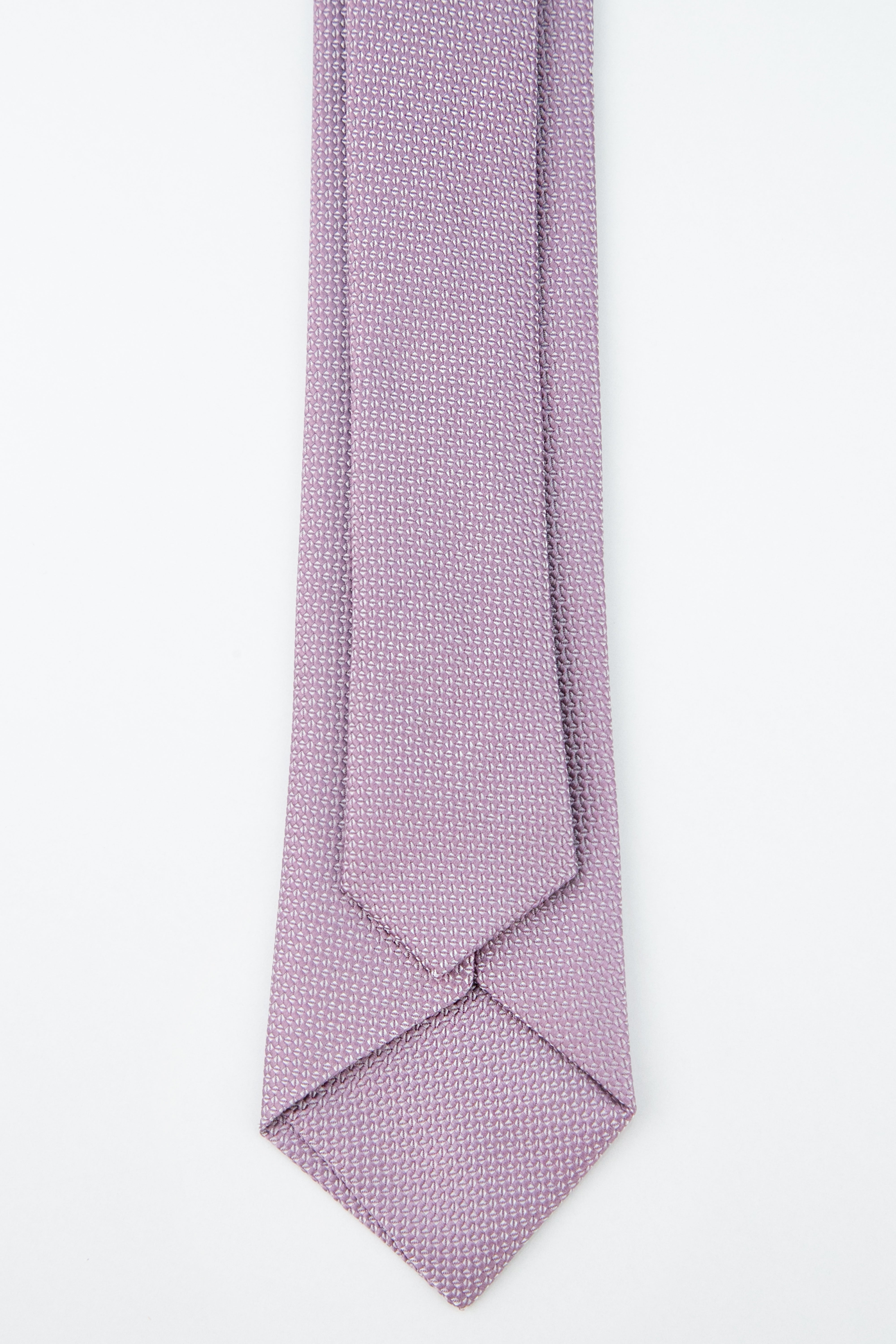 Boys' Oxford Weave Slim Tie Formal Neckwear - Lavender Back Picture