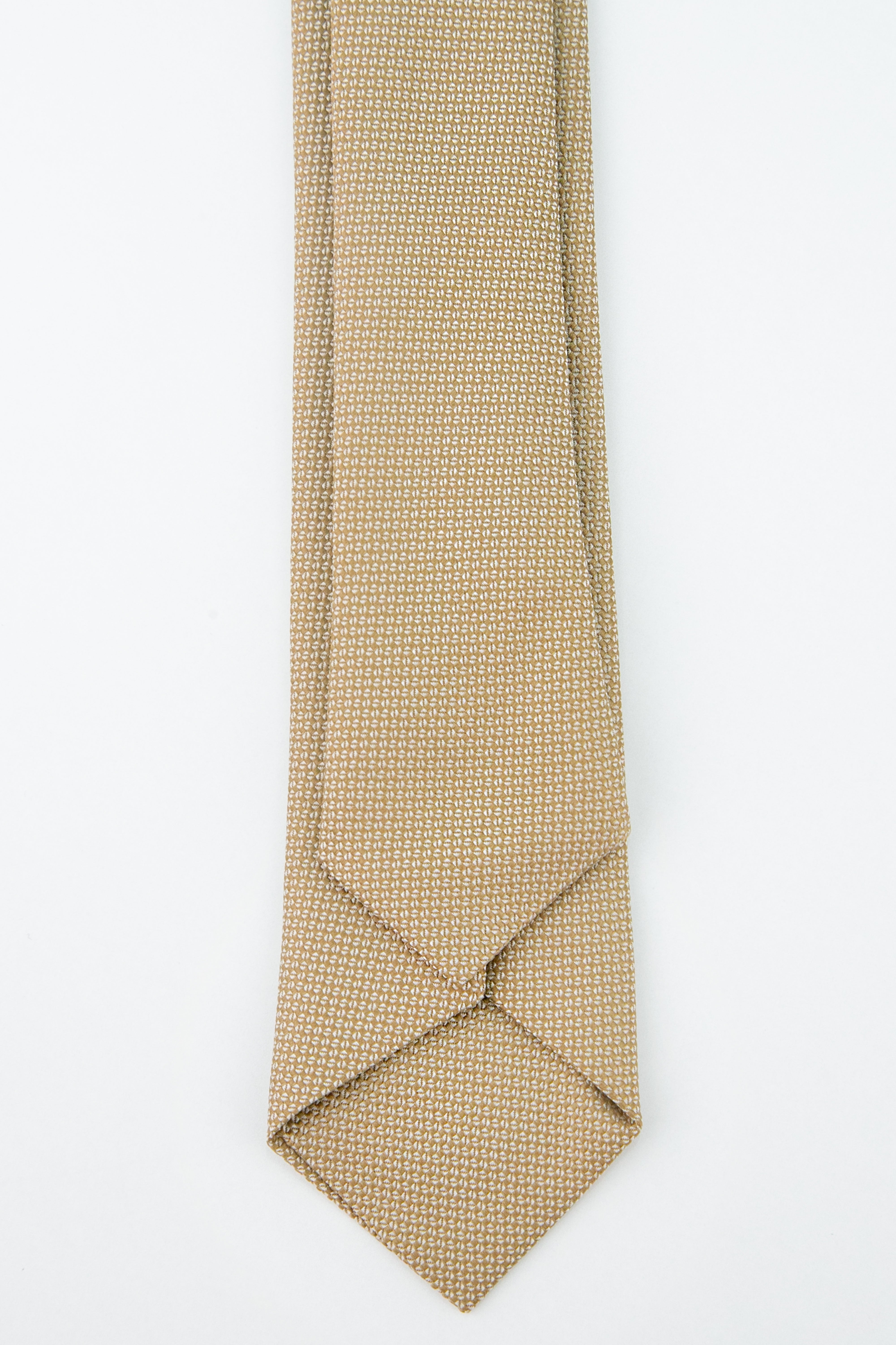 Boys' Oxford Weave Slim Tie Formal Neckwear - Light Brown Back Picture