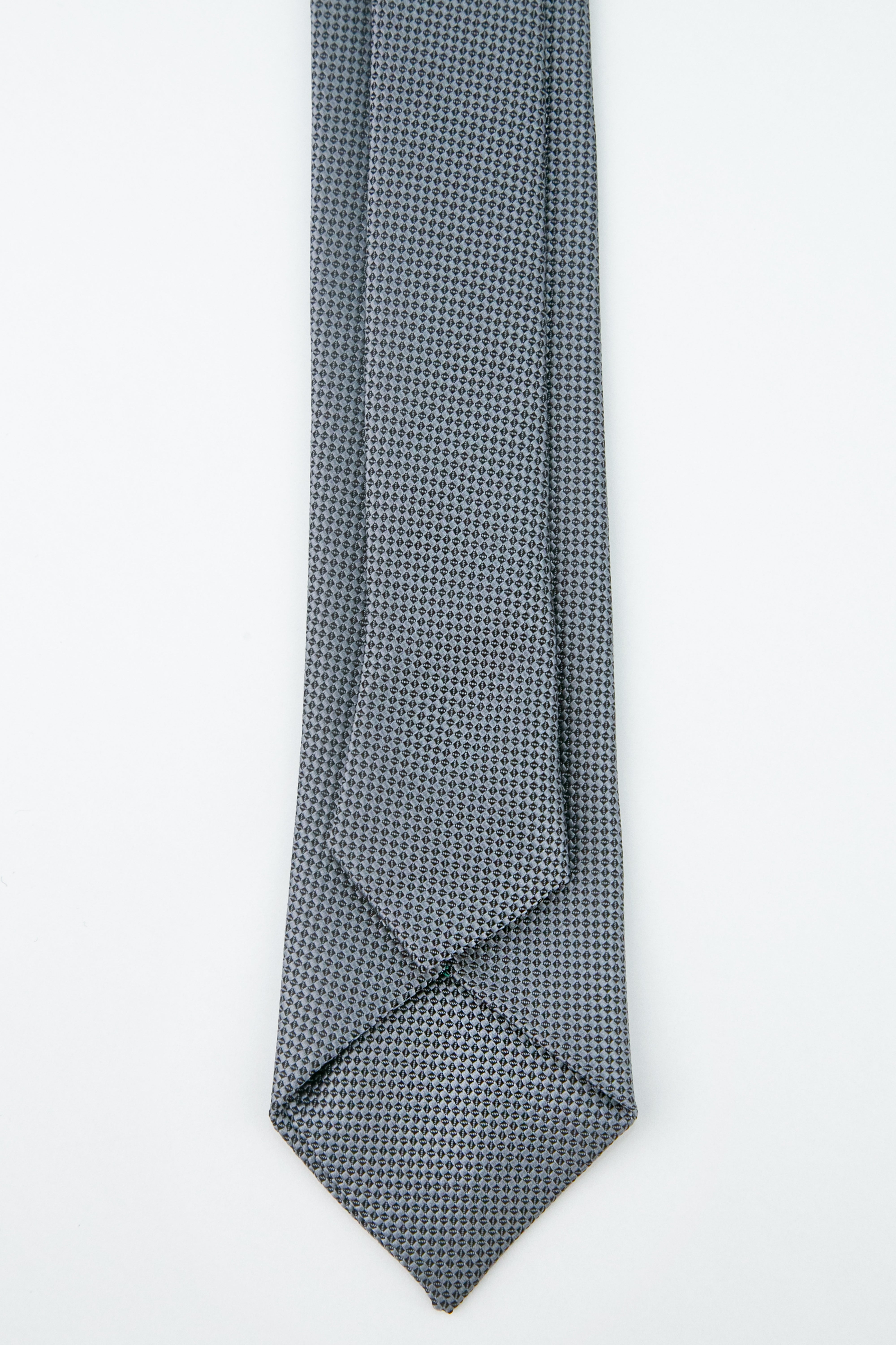 Boys' Oxford Weave Slim Tie Formal Neckwear - Slate Blue Back Picture