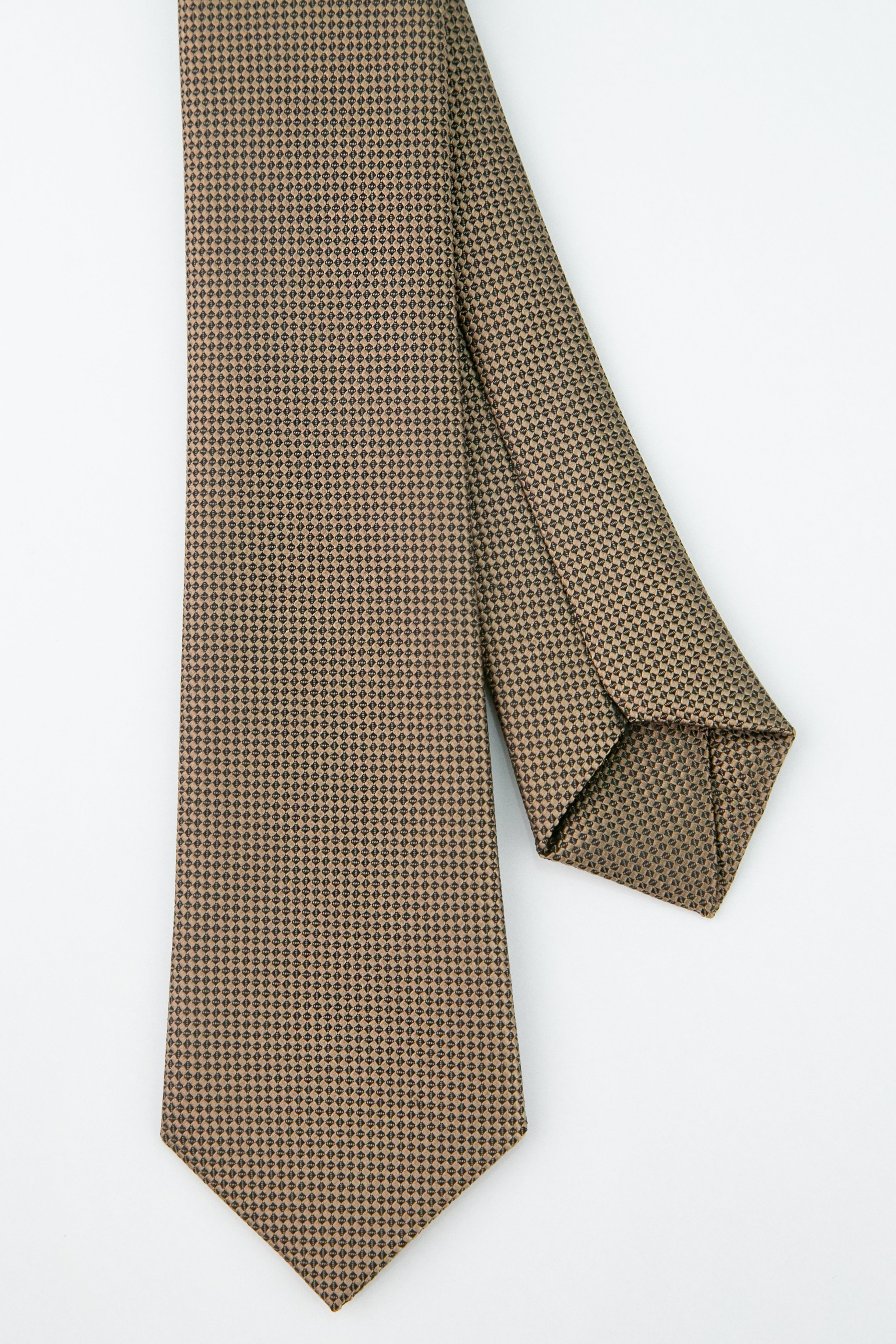 Boys' Oxford Weave Slim Tie Formal Neckwear - Taupe Beige