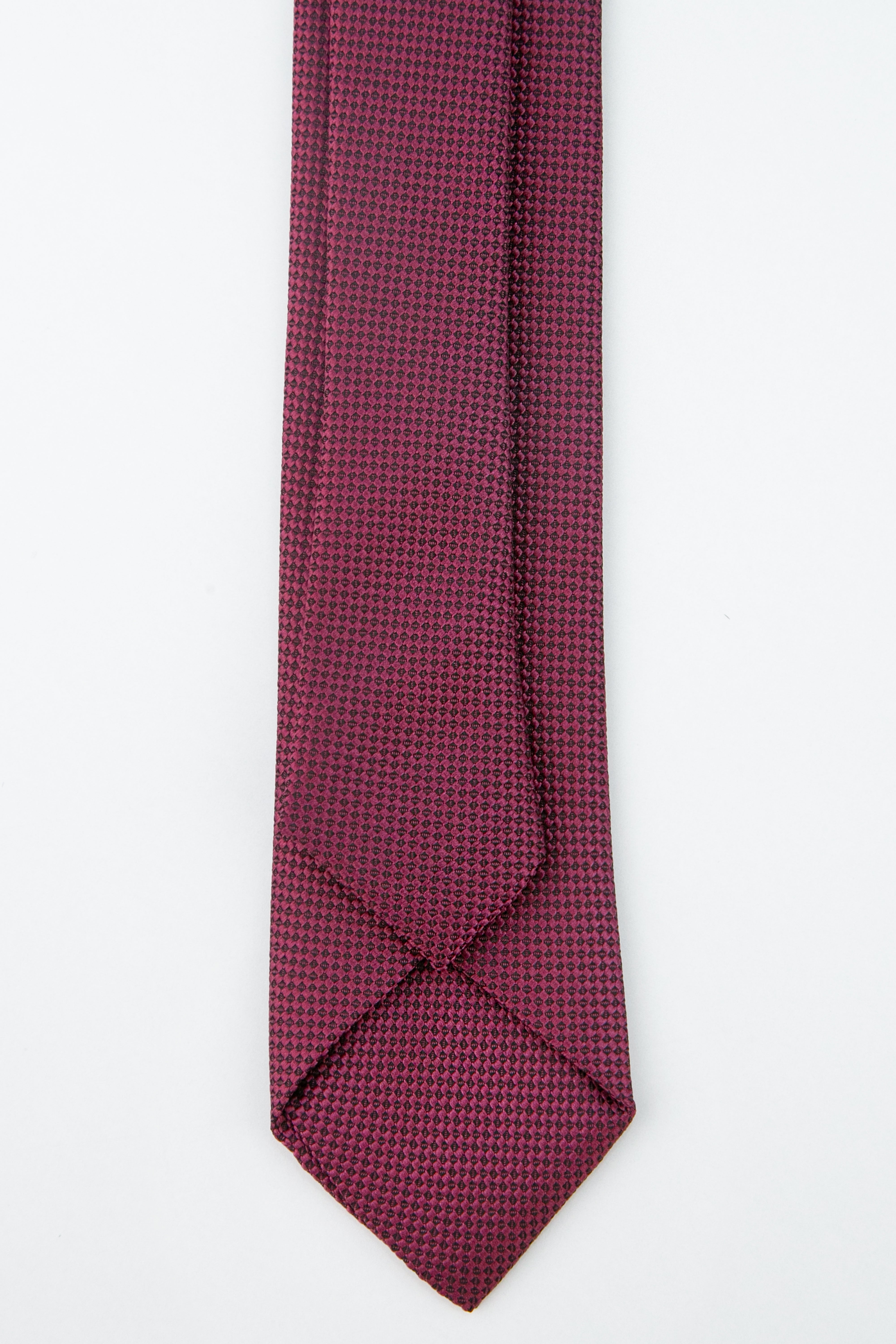 Boys' Oxford Weave Slim Tie Formal Neckwear - Wine Red