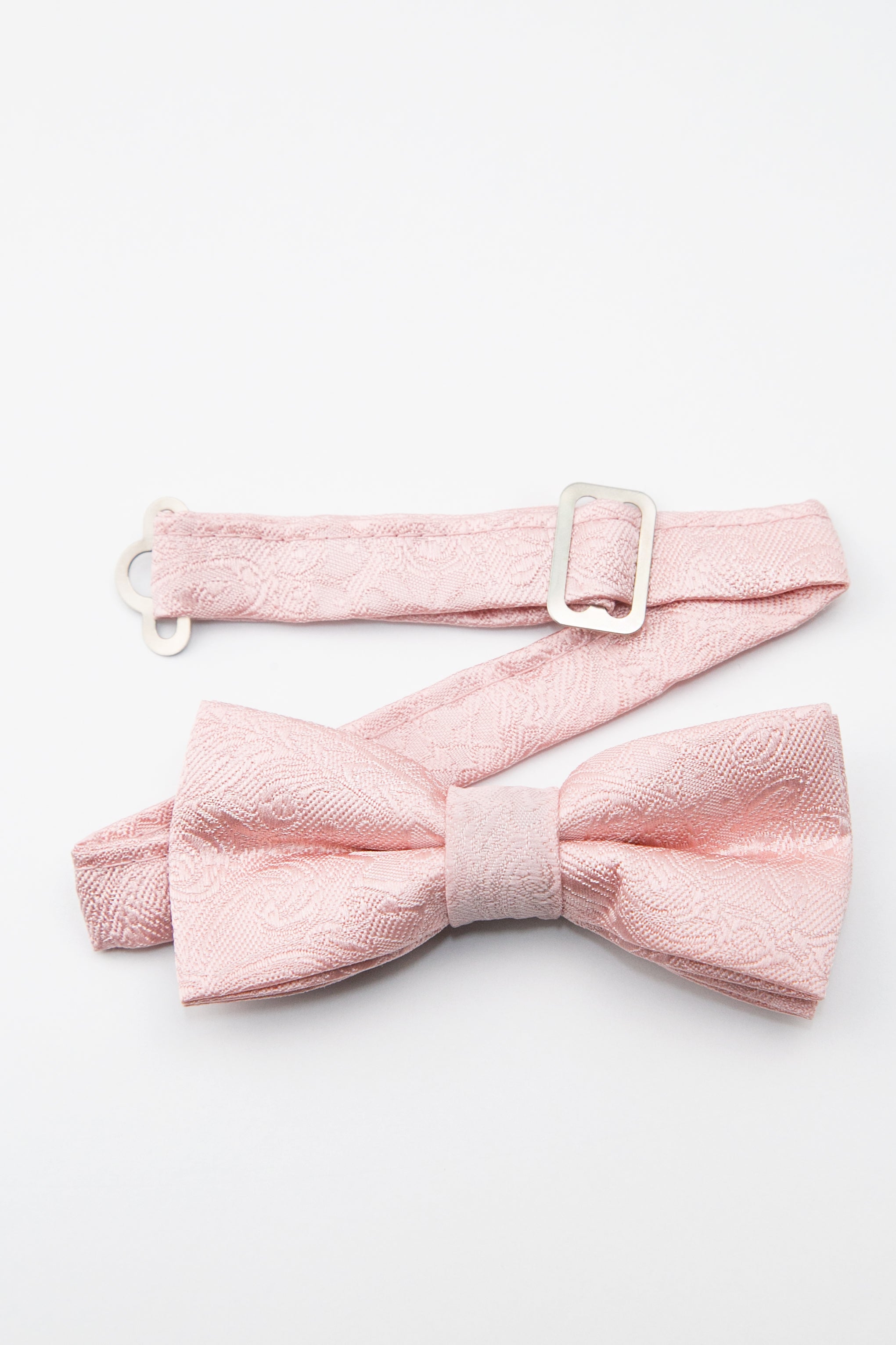 Boys’ Pastel Paisley Pre-Tied Dickie Bow Tie - Blush Pink Detail