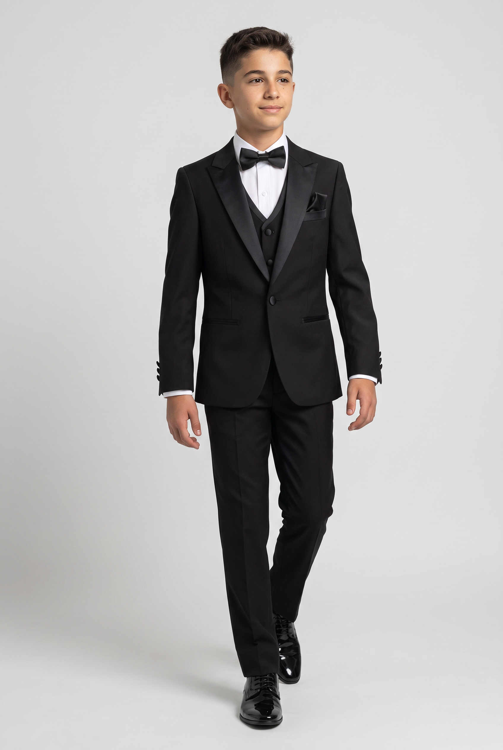 Jungen Peak Lapel Tuxedo Dinner Anzug - HARRY Schwarz - Schwarz