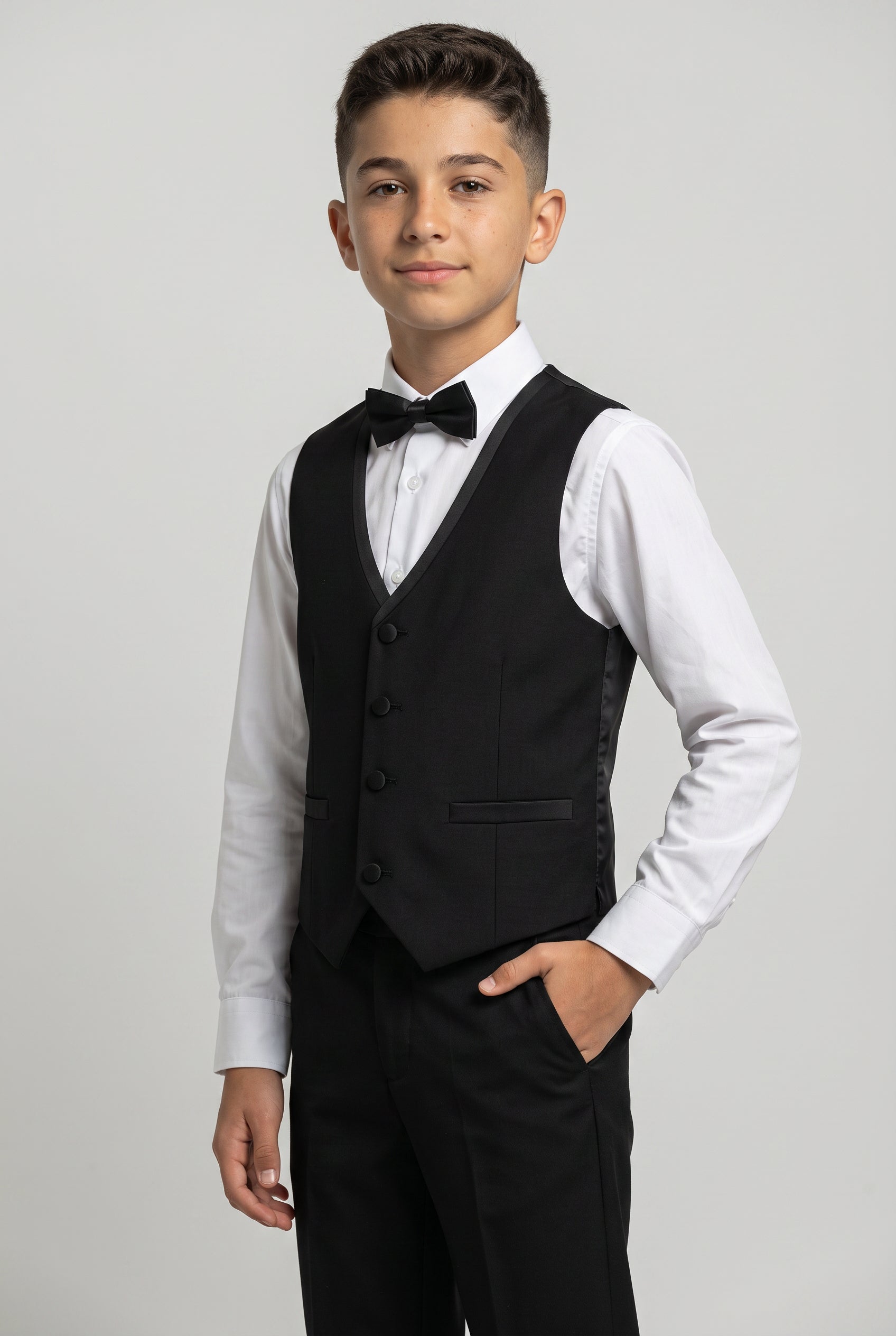 Jungen Peak Lapel Tuxedo Dinner Anzug - HARRY Schwarz - Schwarz