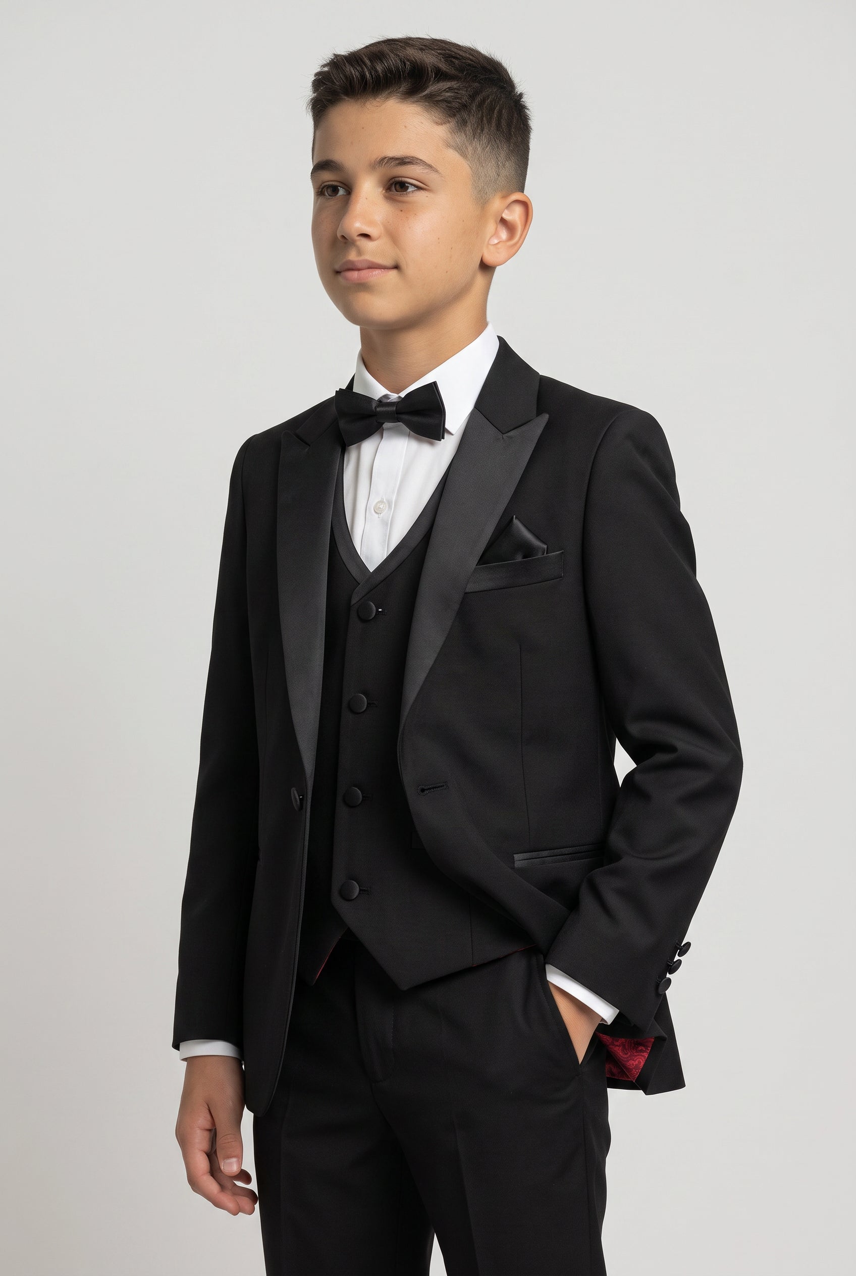 Jungen Peak Lapel Tuxedo Dinner Anzug - HARRY Schwarz - Schwarz