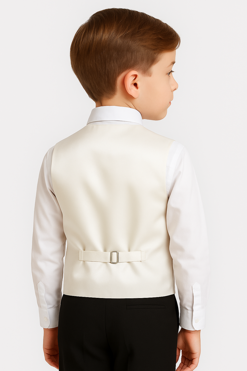 Boys Satin Waistcoat & Cravat Set - Silver Back Picture