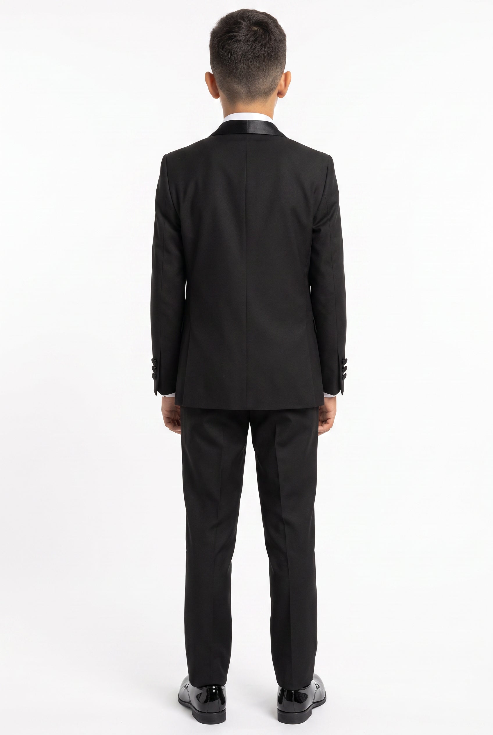 Costume smoking à revers brillants pour garçon - Noir