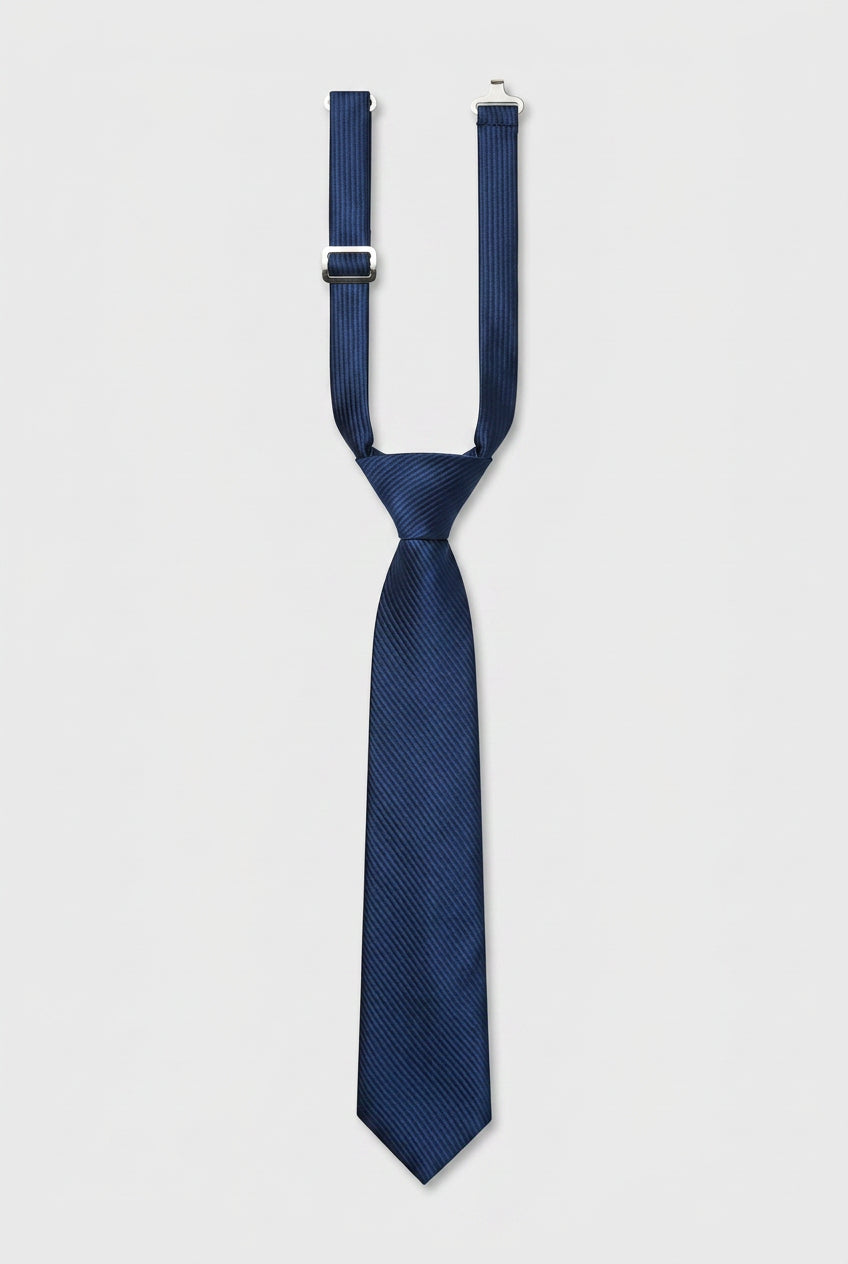 Cravate formelle texturée slim pré-nouée pour garçons - Marine