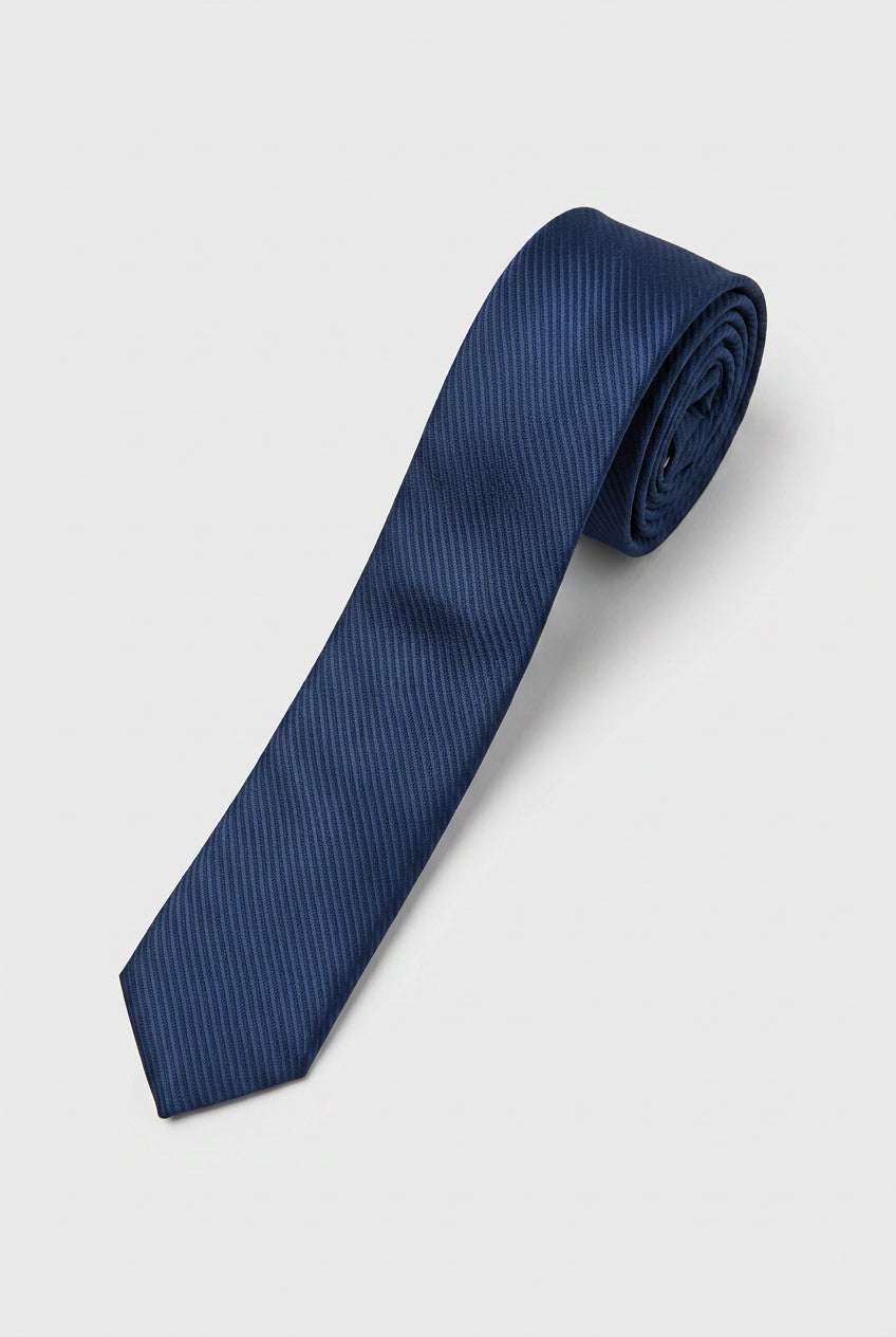 Cravate formelle texturée slim pré-nouée pour garçons - Marine