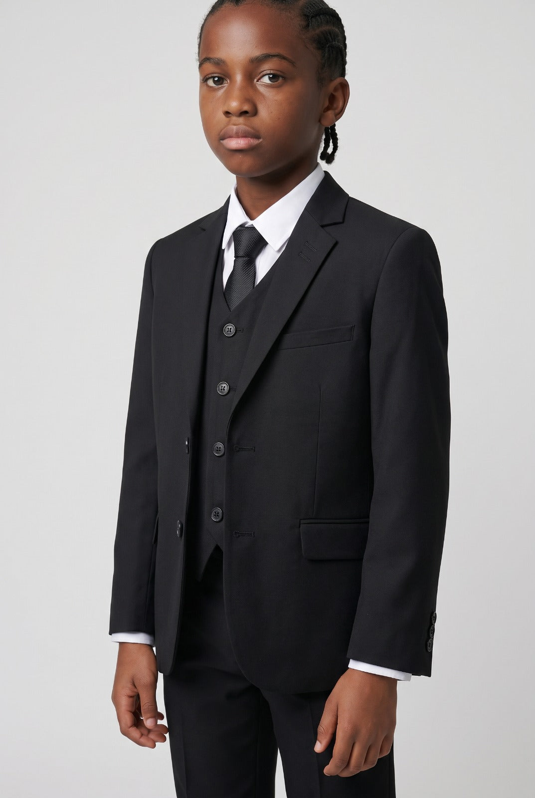 Jungen Slim Fit Formeller Schwarzer Anzug - MARCO - Schwarz