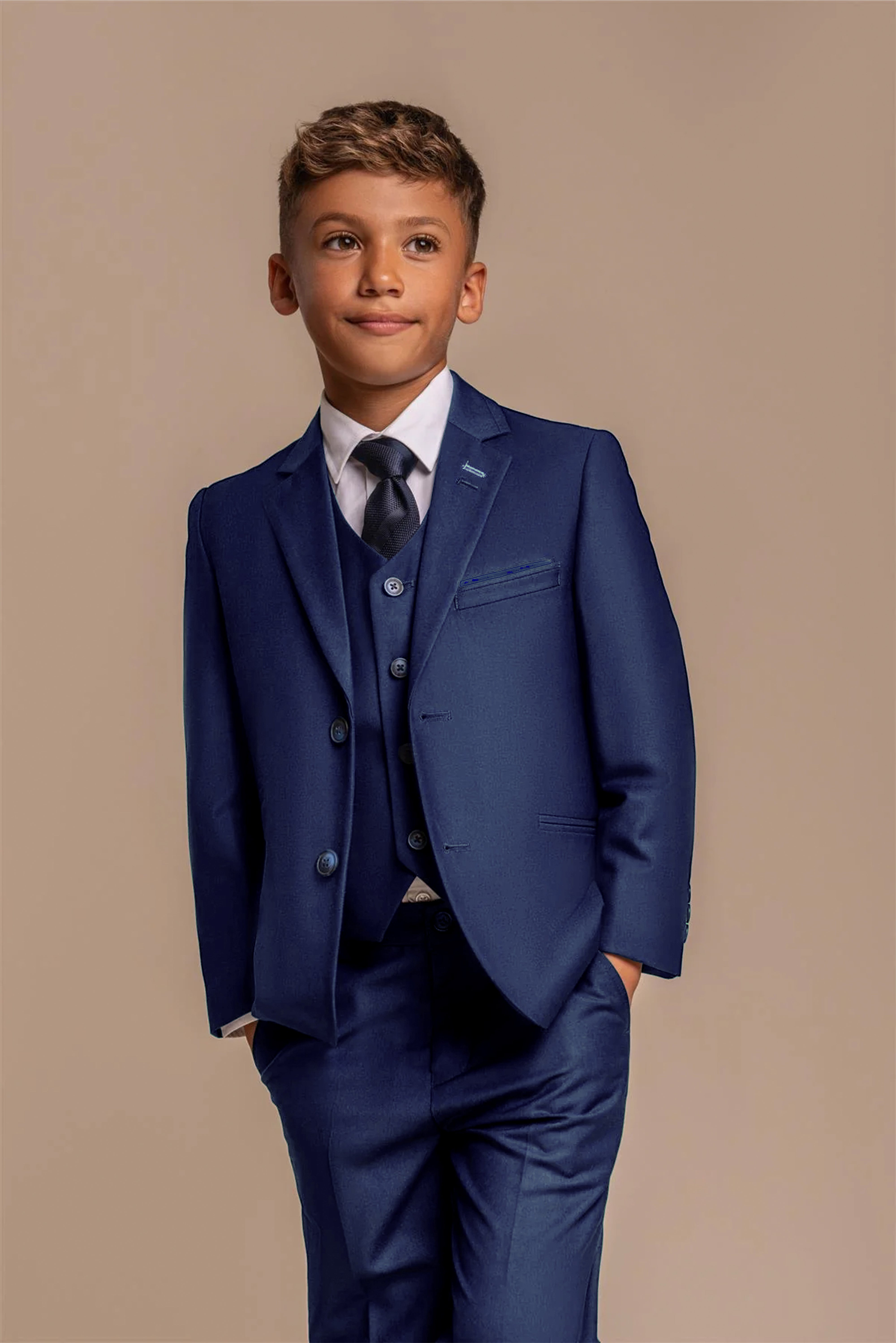 Boys Slim Fit Royal Blue Suit - FORD Model Picture