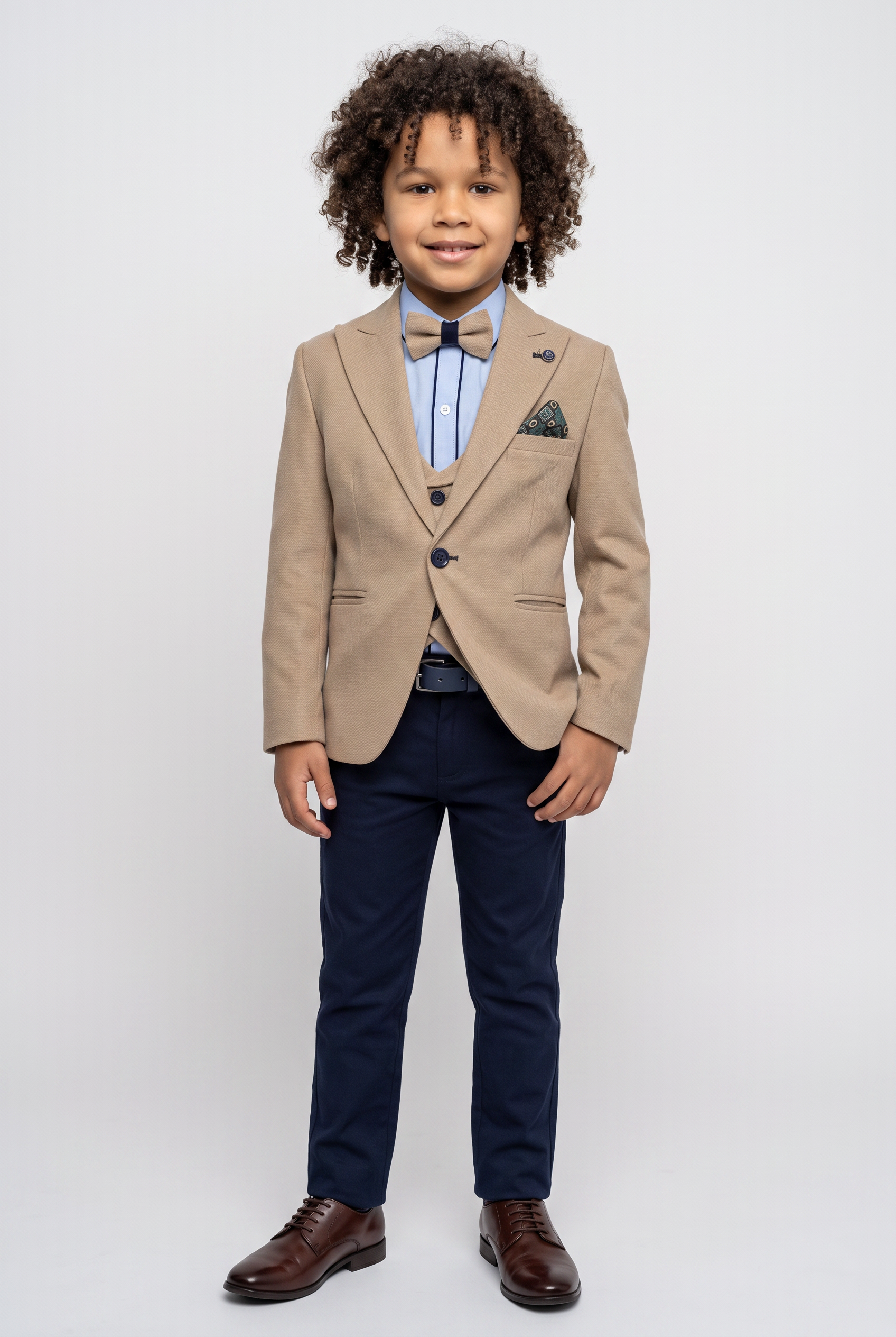 Jungen Slim Fit Anzug - HENRY - Beige