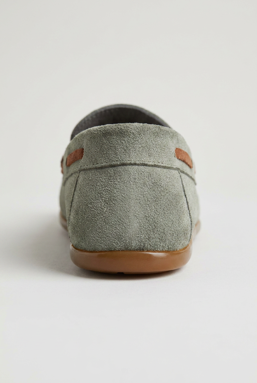 Boys Slip on Tassel Suede Penny Loafer - BABYLON - Green