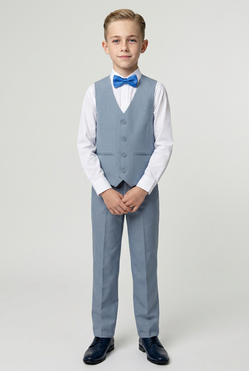 Ensemble gilet d'été 4 pièces pour garçon - Gris
