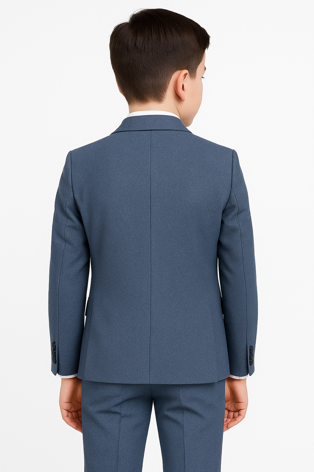 Costume Texturé Tailored Fit Bleu pour Garçons - LONDON - Bleu Denim Moyen